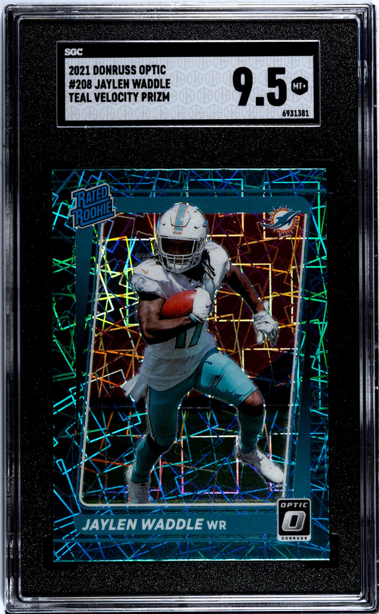 2021 Panini Donruss Optic #208 Jaylen Waddle Teal Rookie SGC 9.5 MT+ 