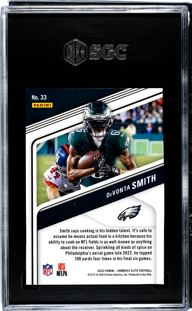 2023 Panini Elite #33 Devonta Smith Orange /399 SGC 9