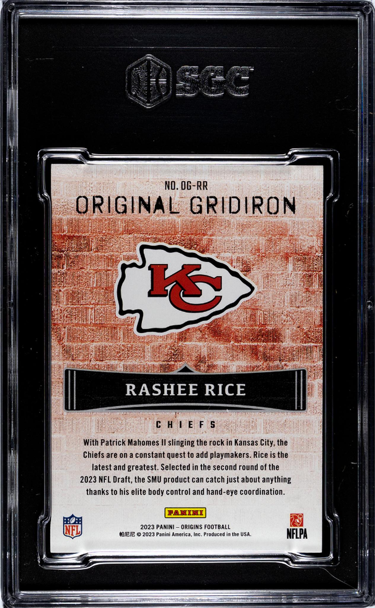 2023 Panini Origins Original Gridiron Rashee Rice #OG-RR SGC 9.5