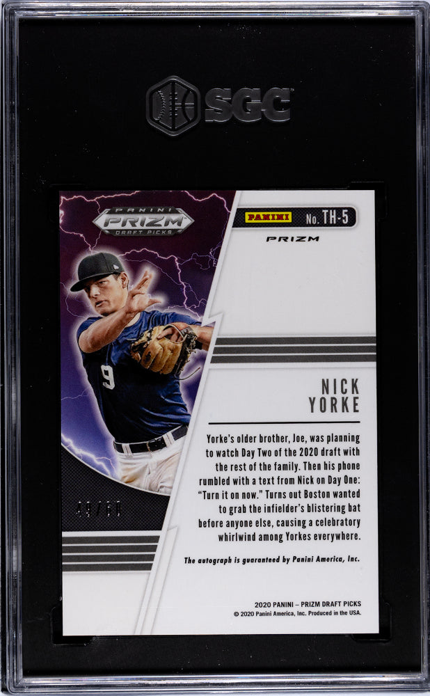 2020 Prizm #TH-5 Nick Yorke Thunderstruck /60 SGC 10