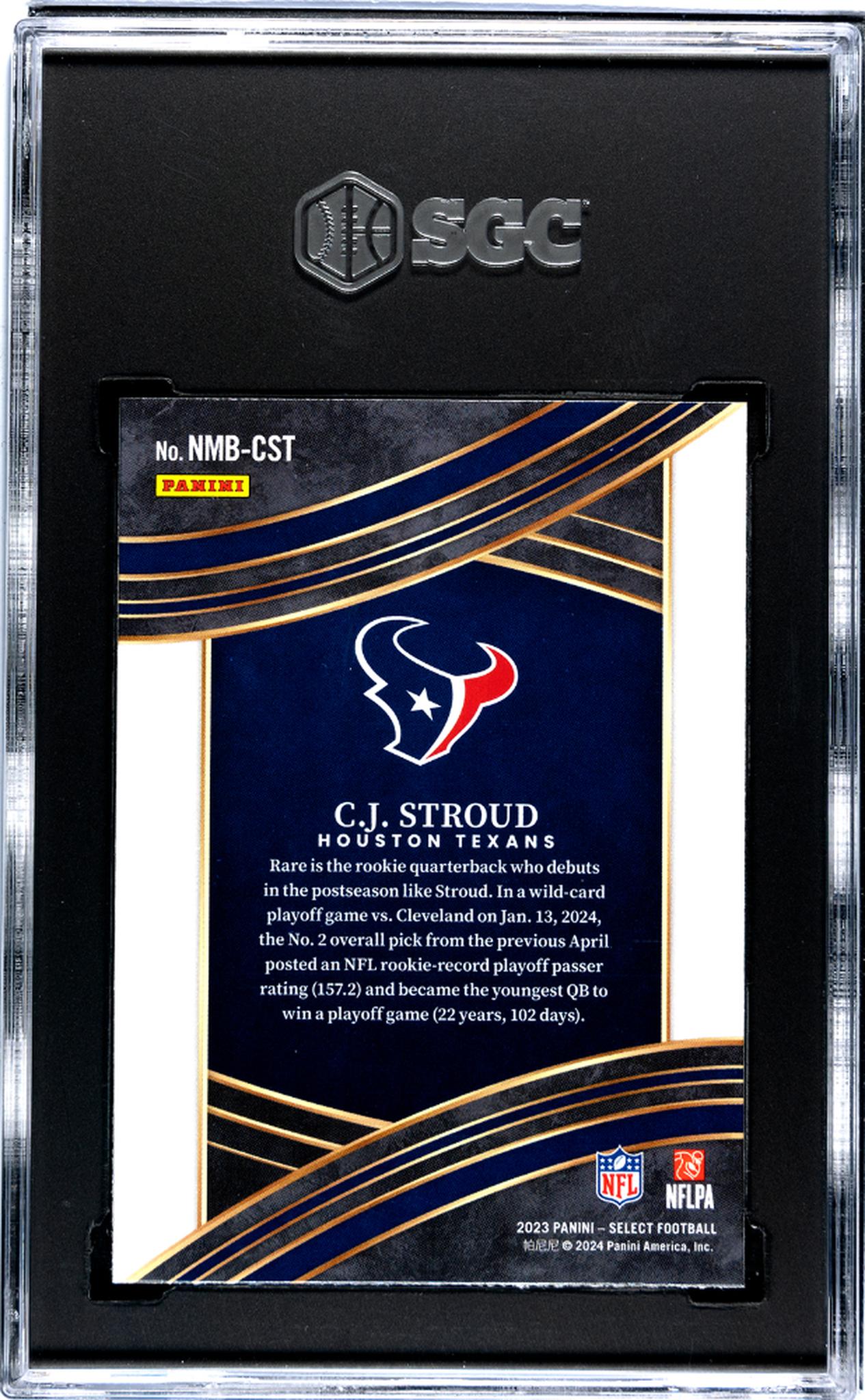 2023 Panini Select #NMB-CST Cj Stroud Numbers SGC 10