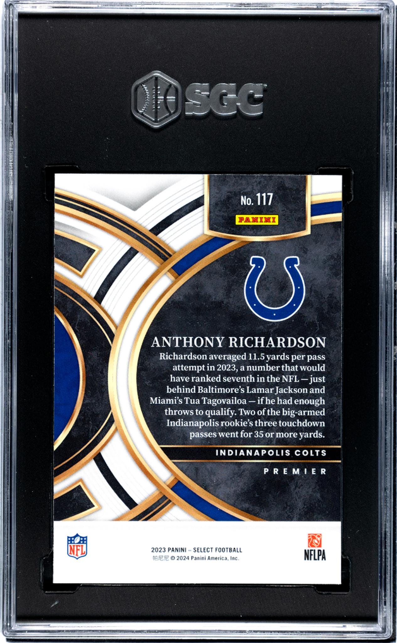 2023 Panini Select #117 Anthony Richardson Rookie SGC 9.5