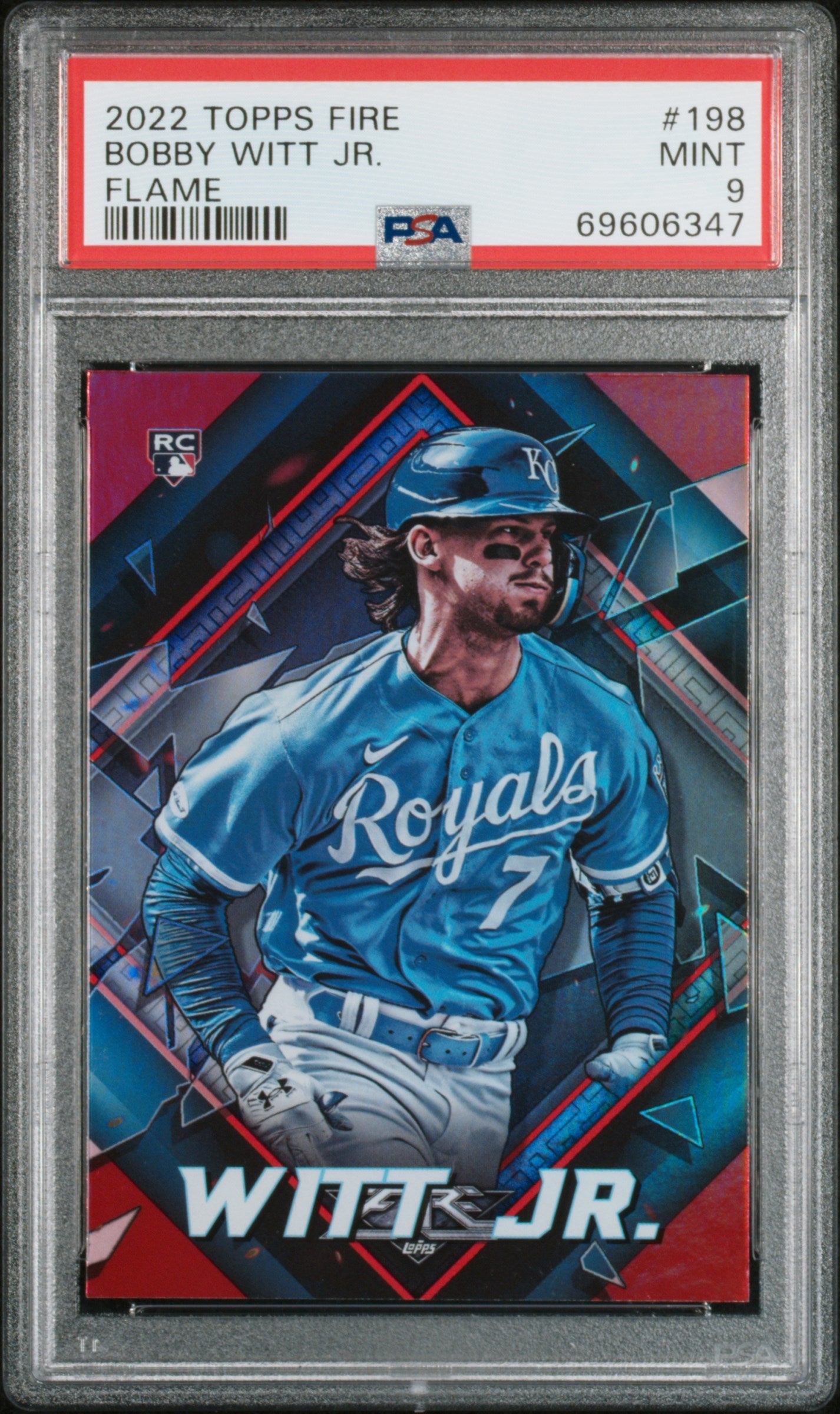 2022 Topps Fire Flame Bobby Witt Jr. #198 PSA 9