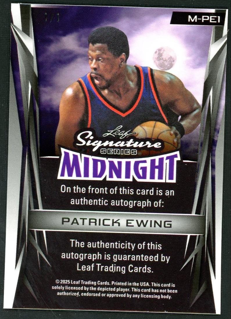 2025 Leaf Signature Series Midnight Patrick Ewing Auto 1/1