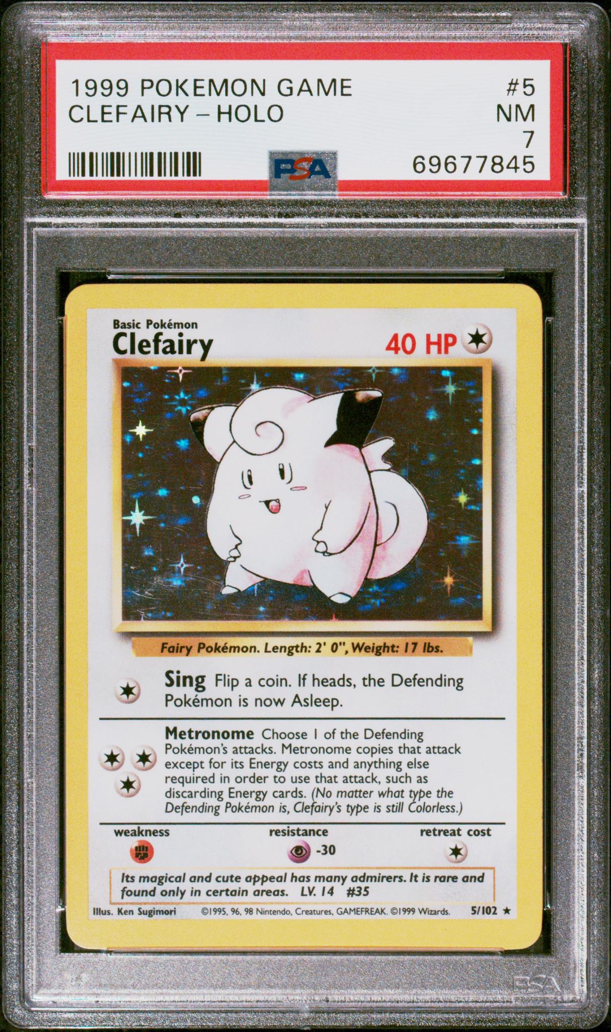 1999 Pokemon #5/102 Clefairy PSA 7