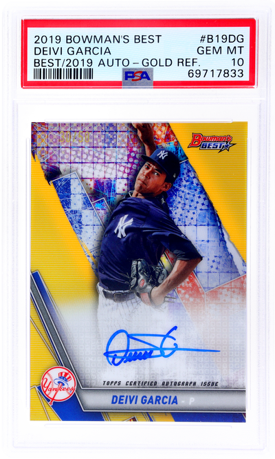 2019 Bowman's Best Deivi Garcia #B19DG Gold Refractor Auto /50 PSA 10