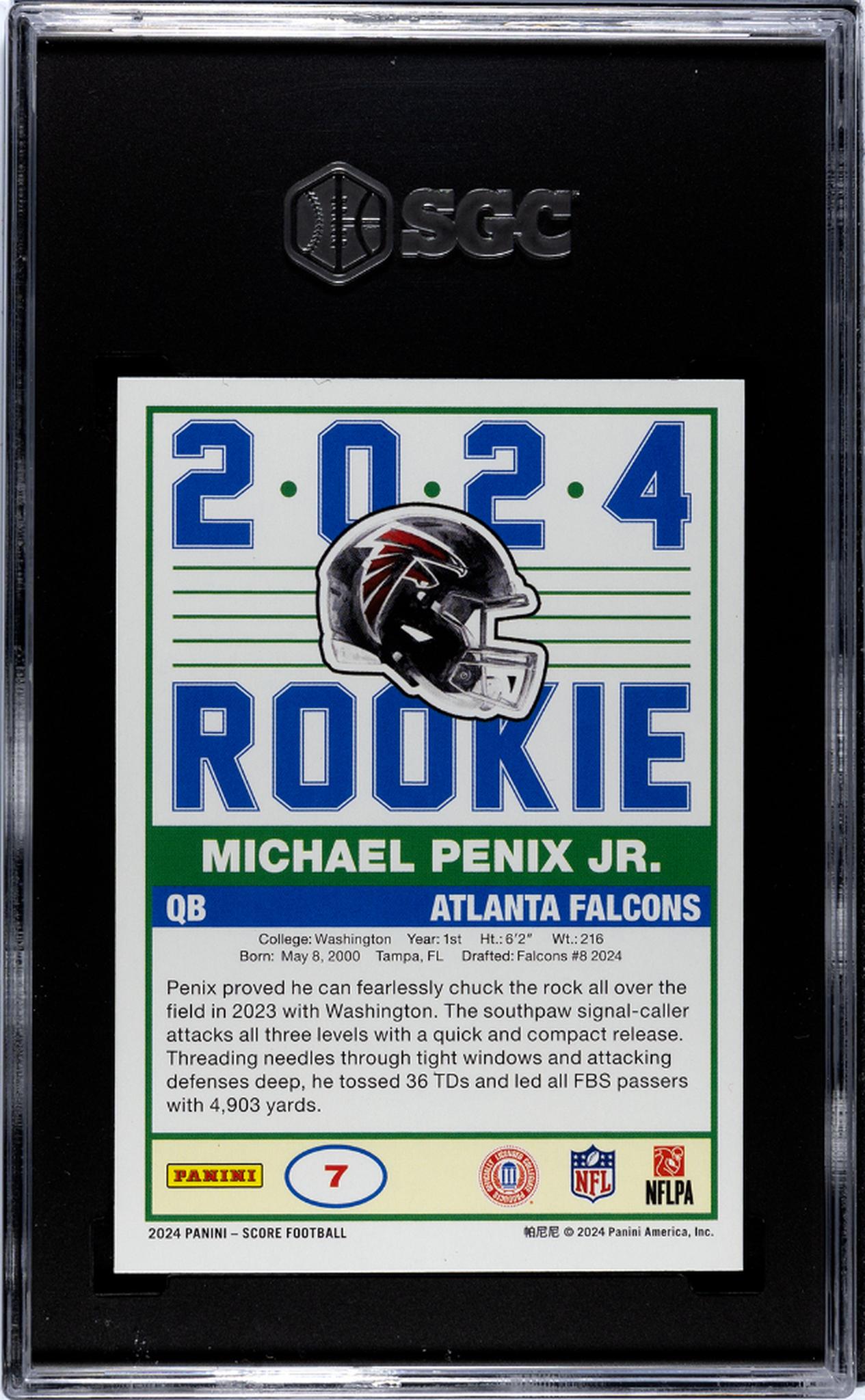 2024 Score #7 Michael Penix Jr. 35th Anniversary SGC 9.5