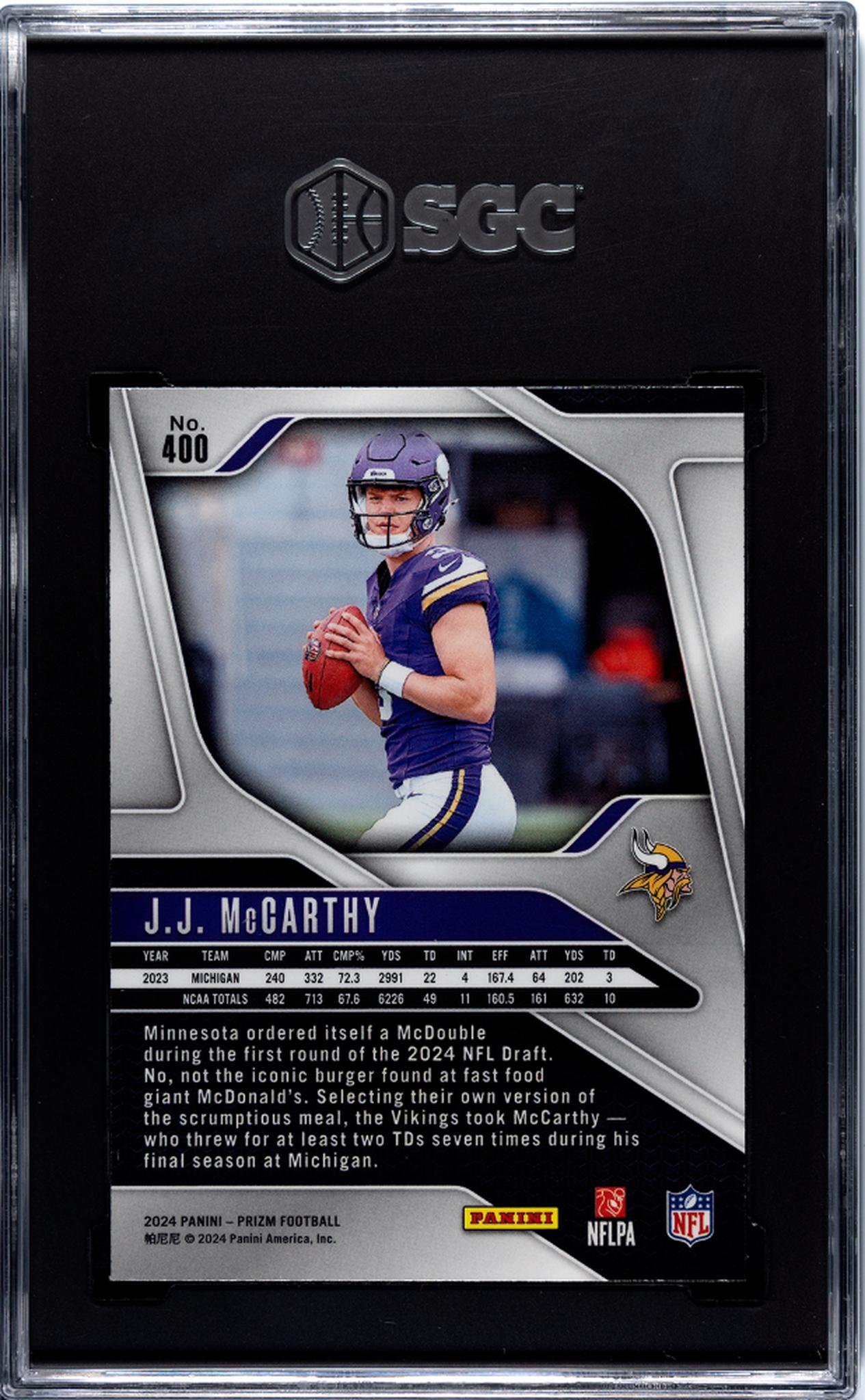 2024 Prizm #400 J.J. McCarthy SGC 9.5