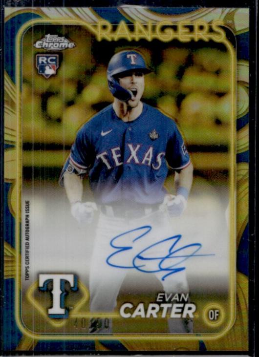 2024 Topps Chrome Gilded Evan Carter Rookie Auto /50 #CGA-EC