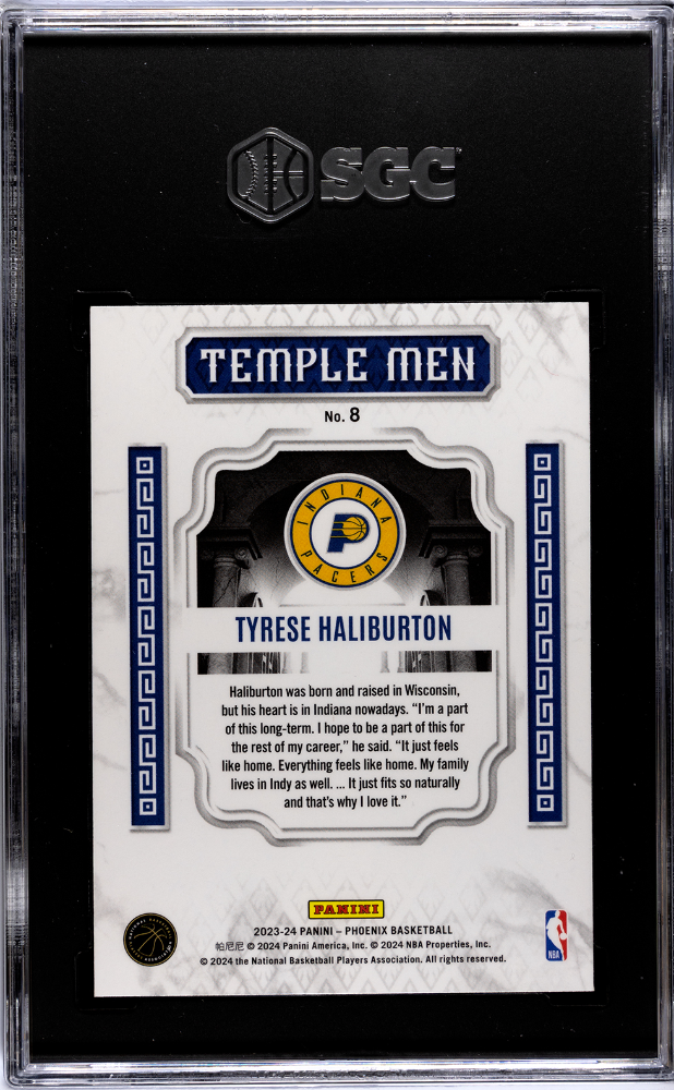 2023-24 Panini Phoenix #8 Tyrese Haliburton Temple Men SGC 9.5