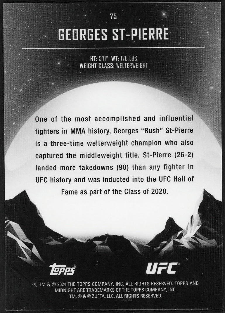 2024 Topps 75 Georges St-Pierre Midnight /142