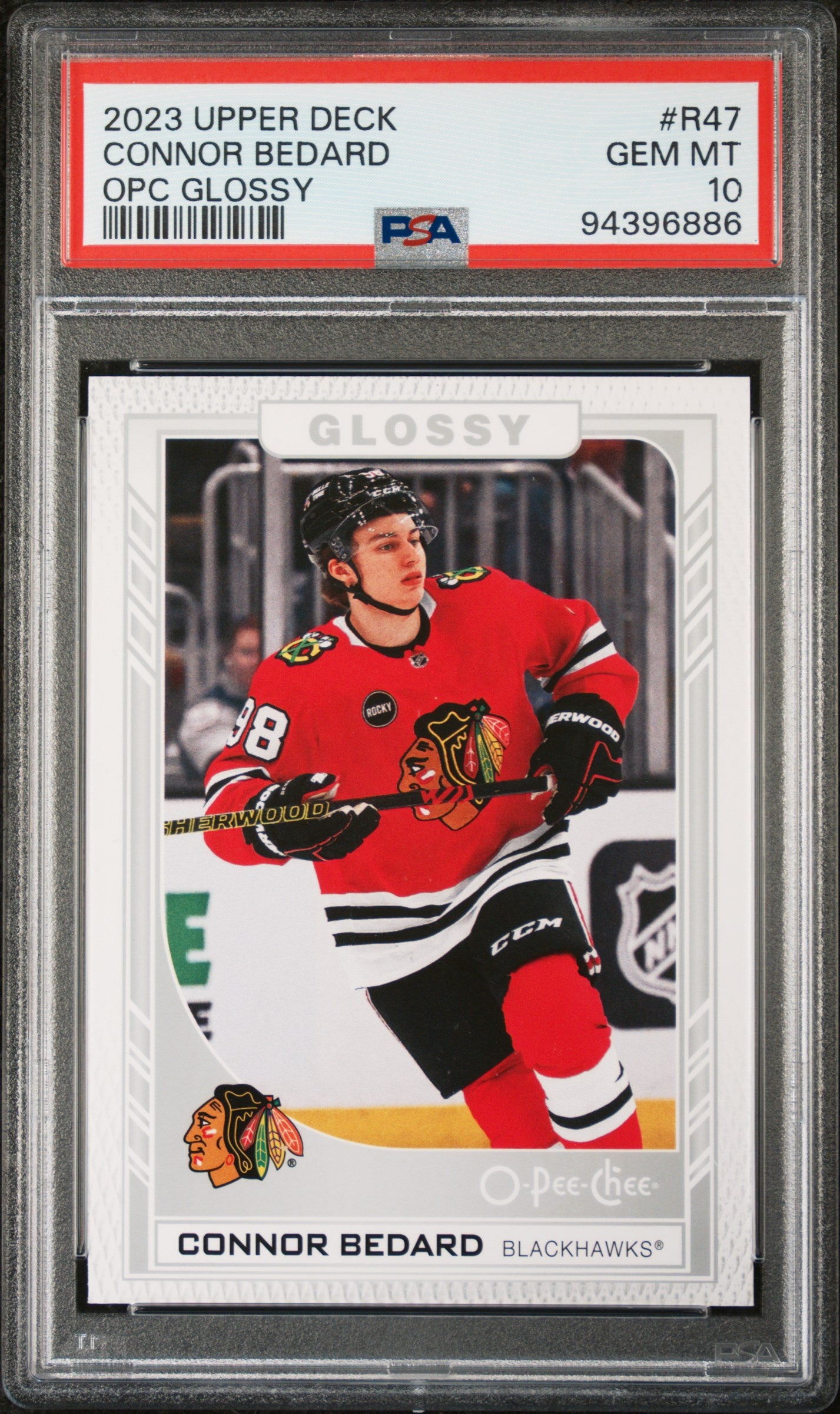 2023 Upper Deck Opc Glossy Connor Bedard #R47 PSA 10