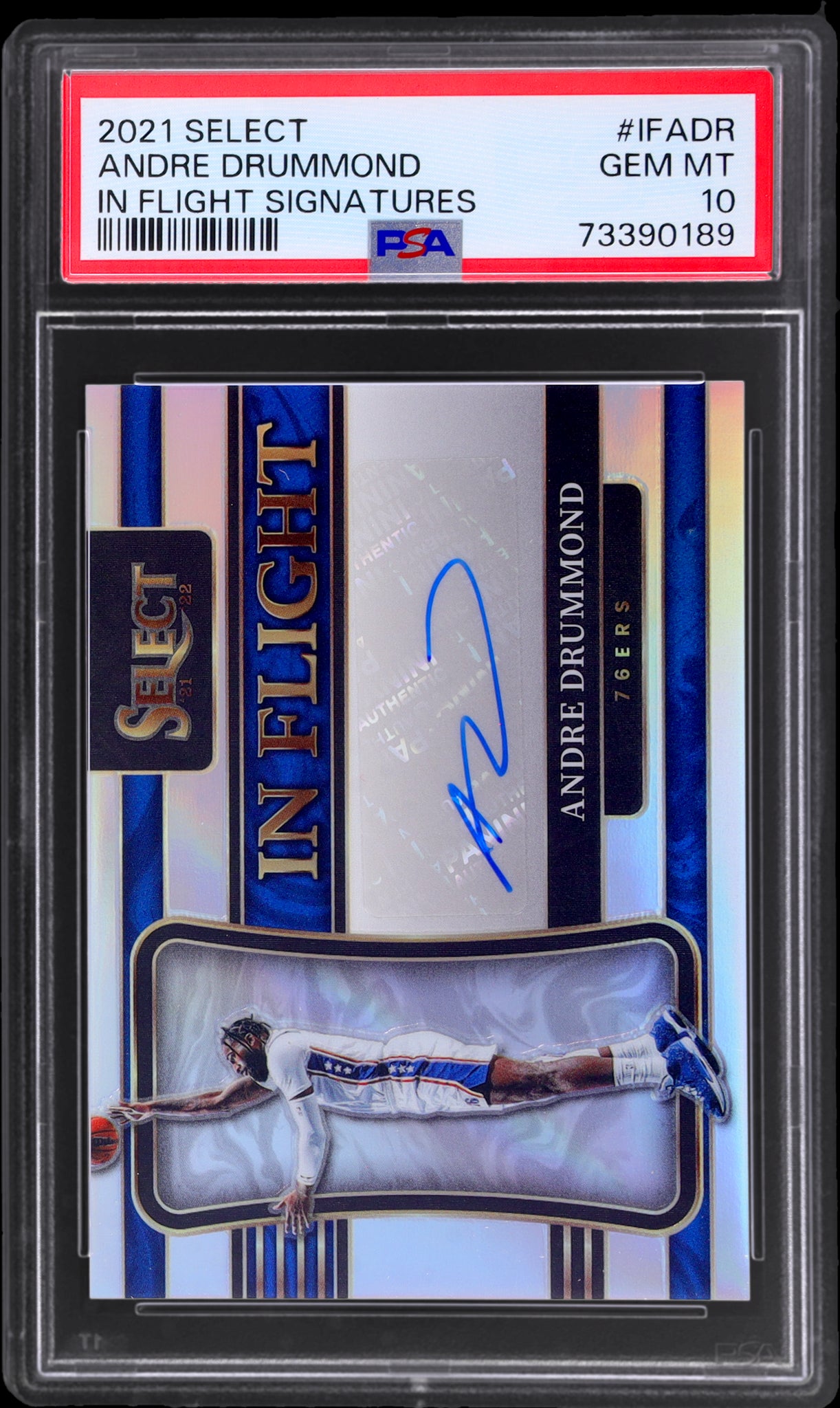 2021 Panini Select #16 Andre Drummond In Flight Signatures /249 PSA 10