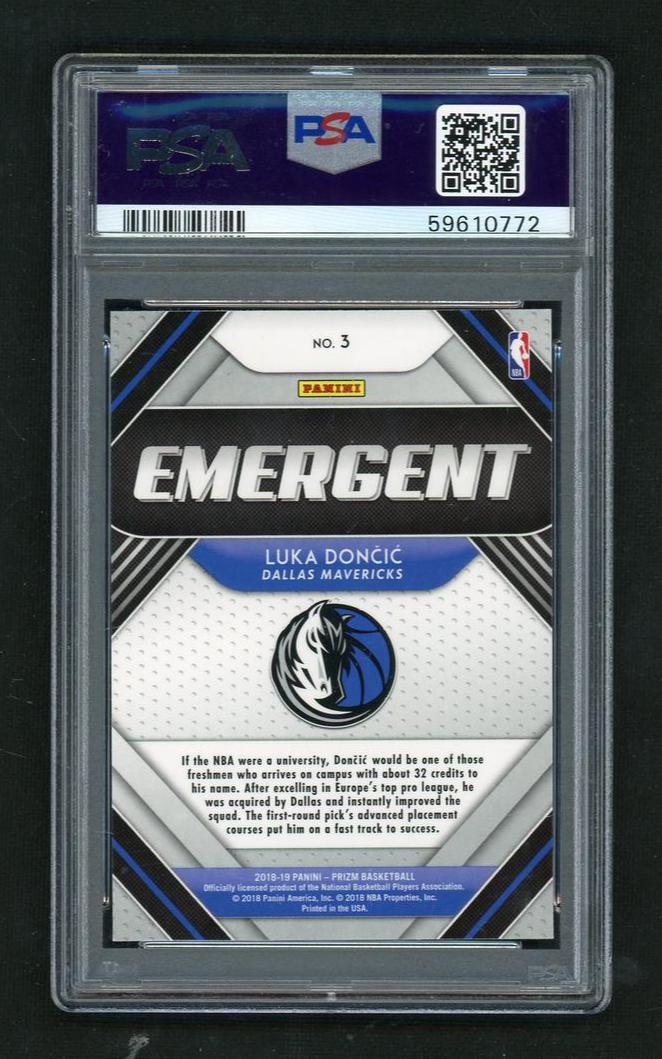 2018 Panini Prizm Emergent Luka Doncic #3 PSA 9