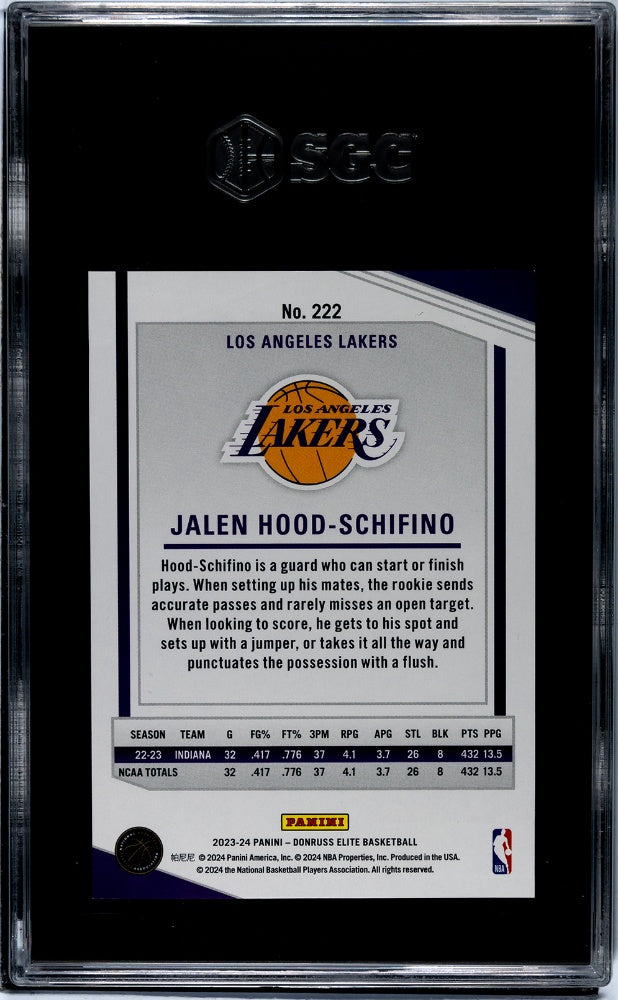 2023 Donruss Elite #222 Jalen Hood-Schifino /75 SGC 10