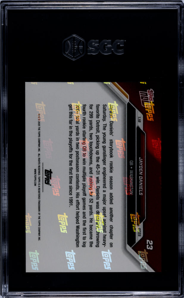 2025 Topps Now #23 Jayden Daniels /18 SGC 10