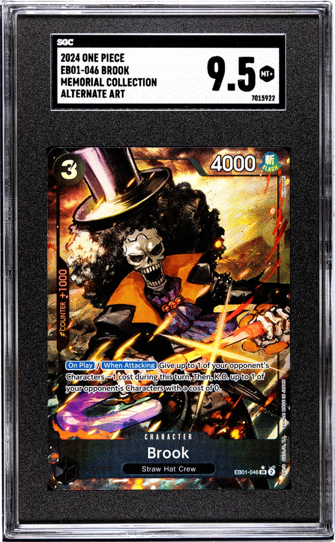 2024 One Piece Memorial Collection #EB01-046 Brook Alternate Art SGC 9.5