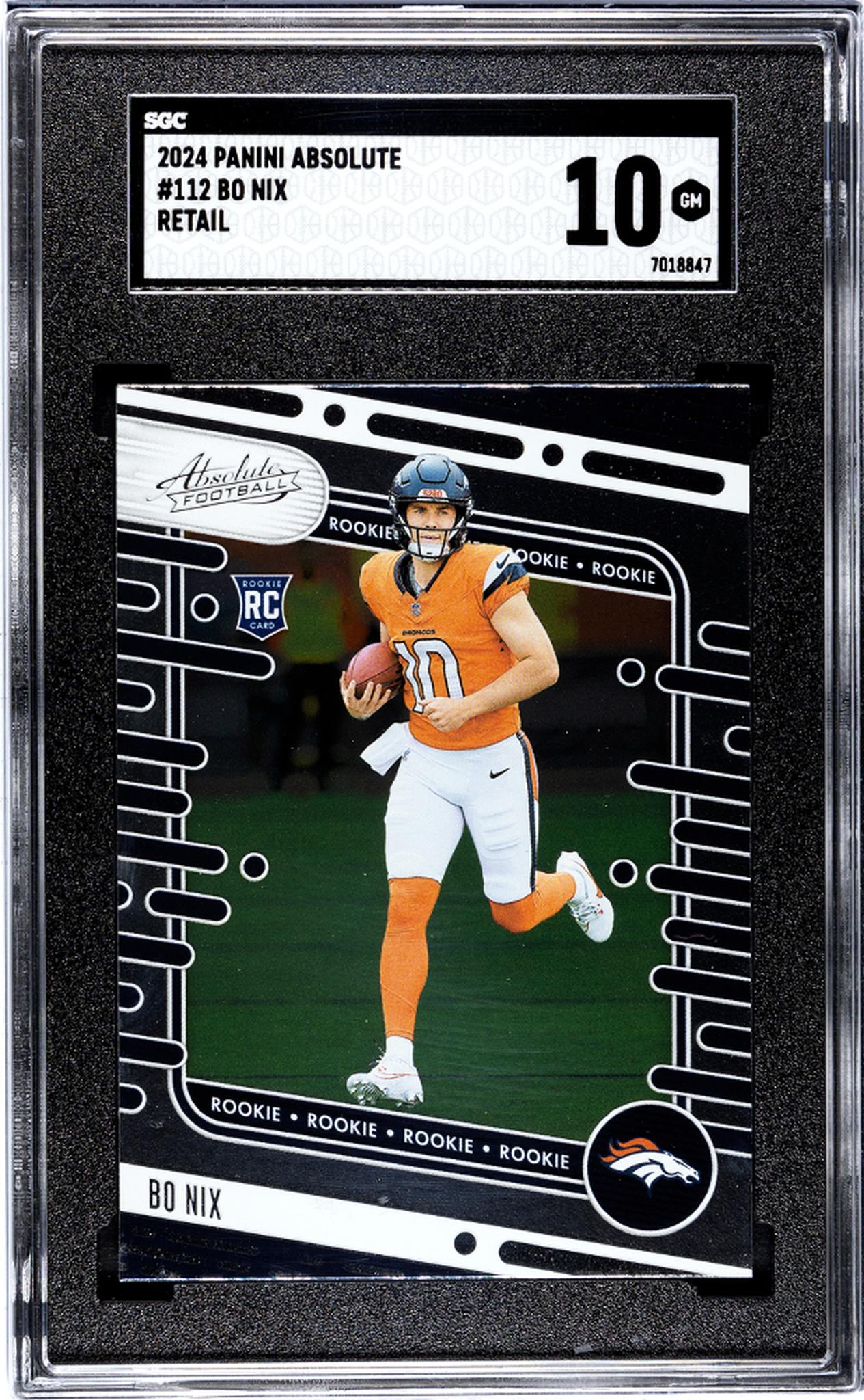 2024 Panini Absolute Bo Nix #112 RC SGC 10
