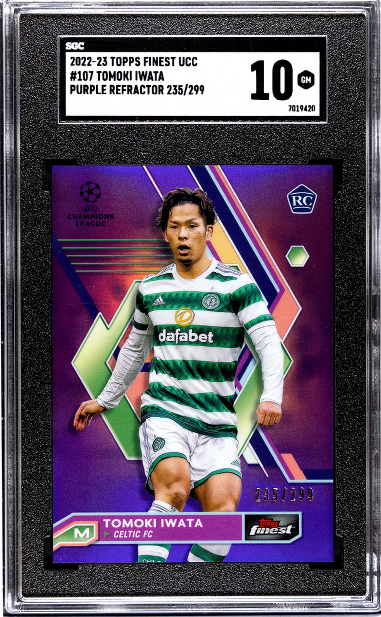 2022-23 Topps Finest Ucc #107 Tomoki Iwata Purple Refractor /299 SGC 10