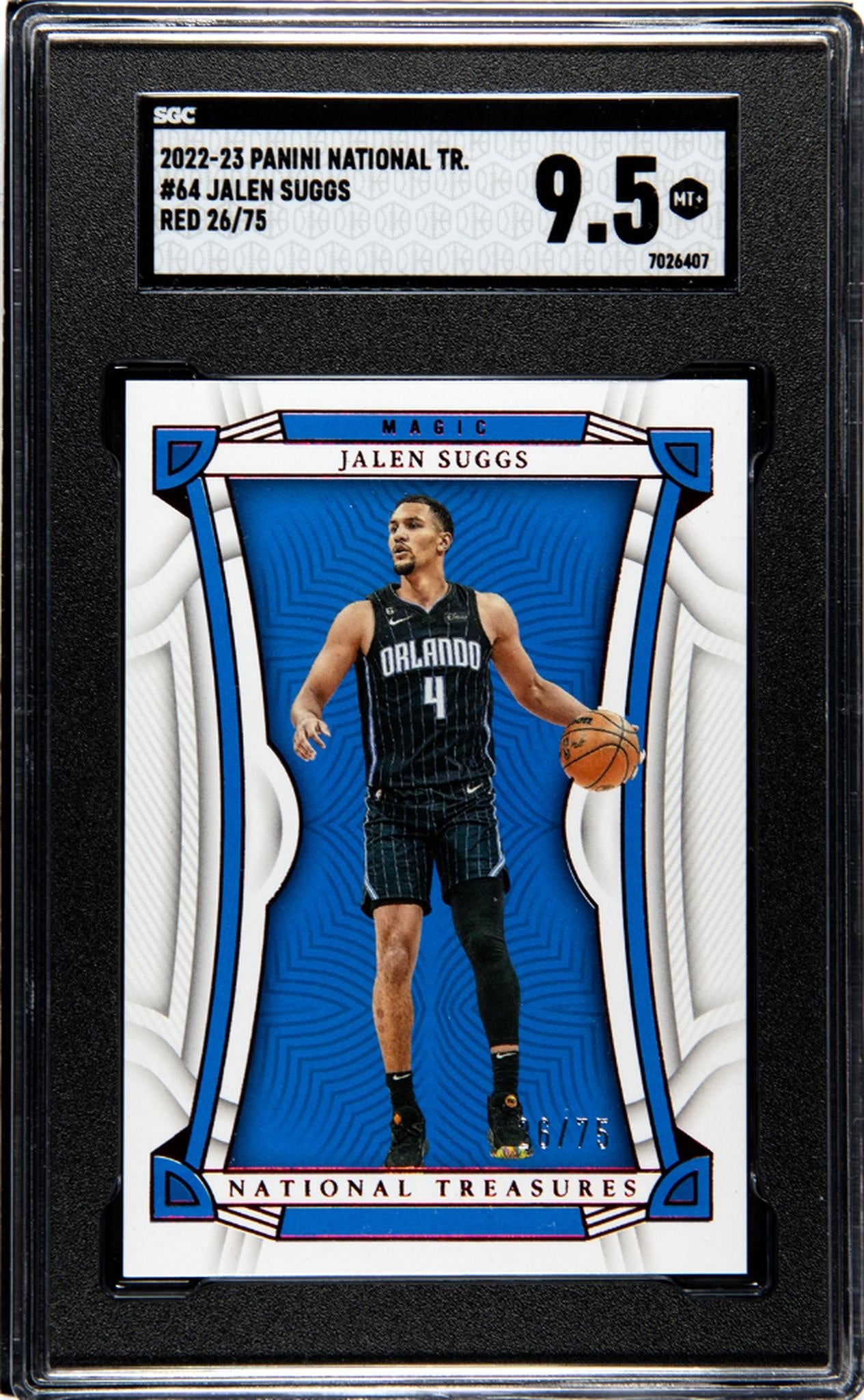 2022-23 Panini National Treasures #64 Jalen Suggs Red 26/75 SGC 9.5