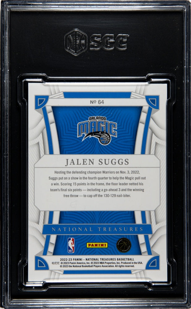 2022-23 Panini National Treasures #64 Jalen Suggs Red 26/75 SGC 9.5