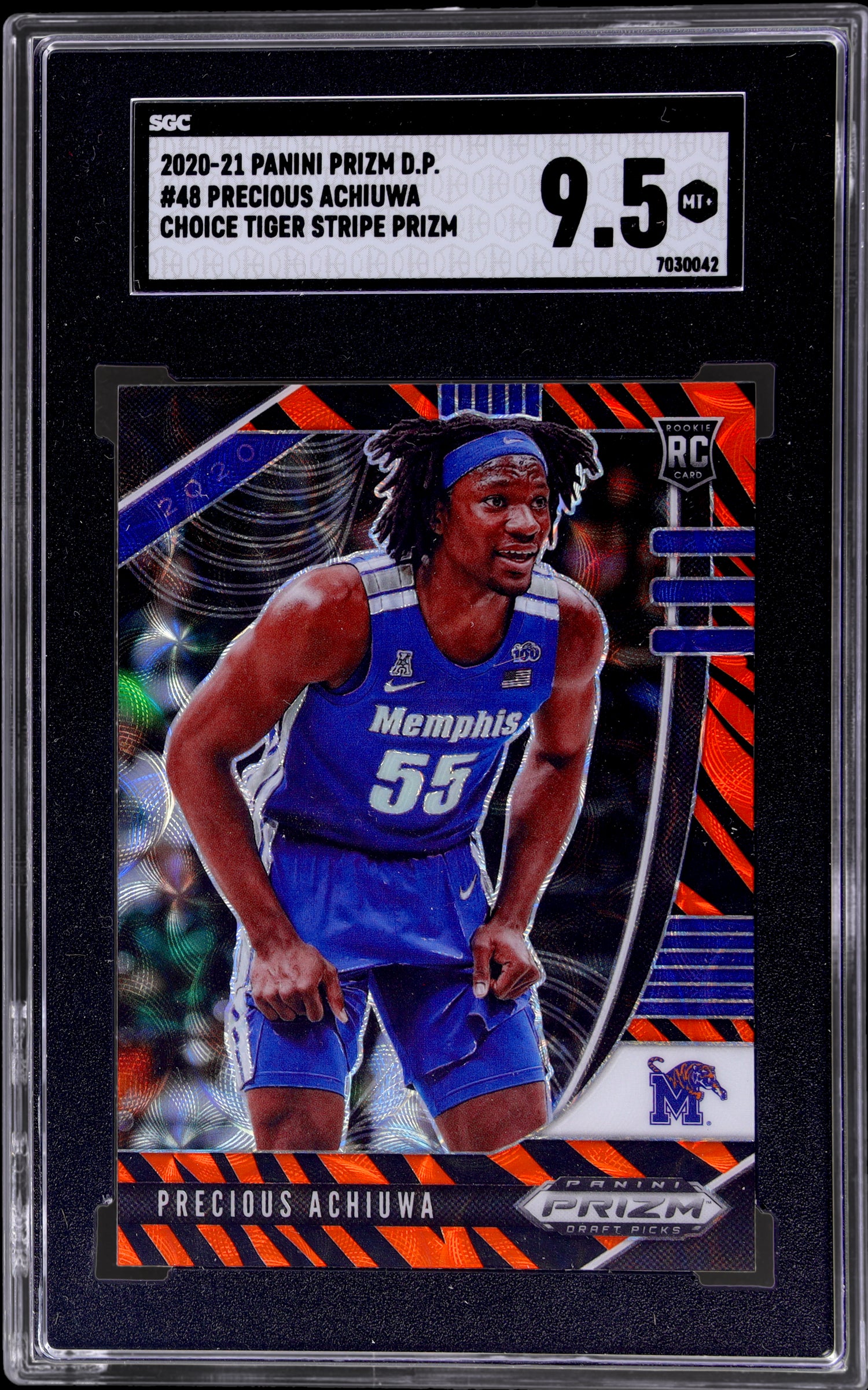2020 Panini Prizm DP Tiger Stripe Precious Achiuwa #48 SGC 9.5 RC
