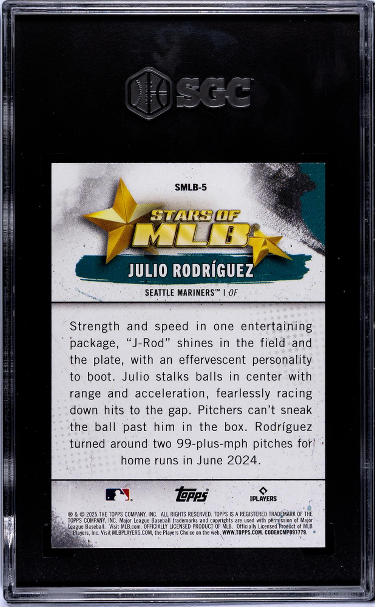 2025 Topps Stars of MLB Julio Rodriguez #SMLB-5 SGC 9.5