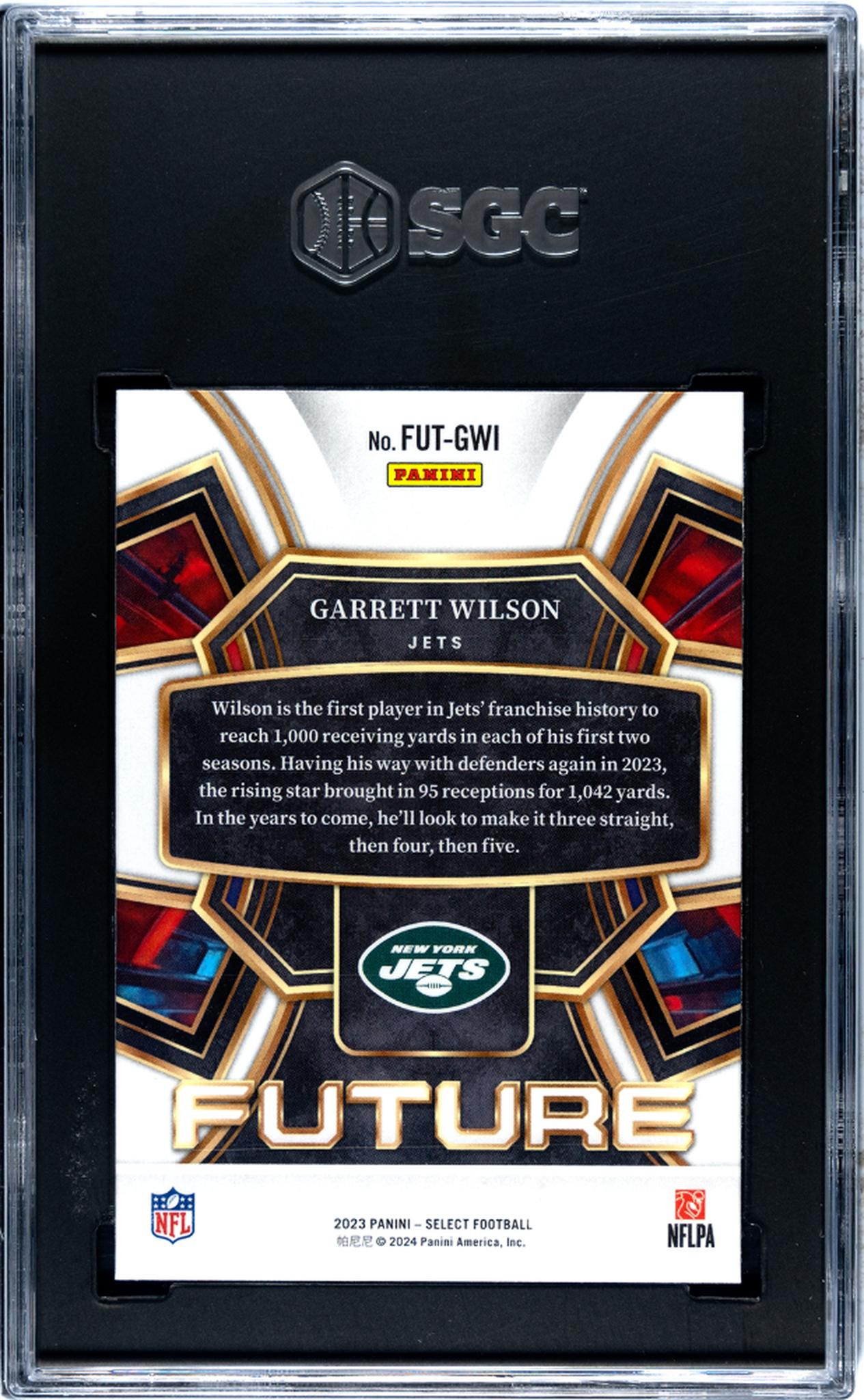 2023 Panini Select #FUT-GWI Garrett Wilson Future SGC 9.5