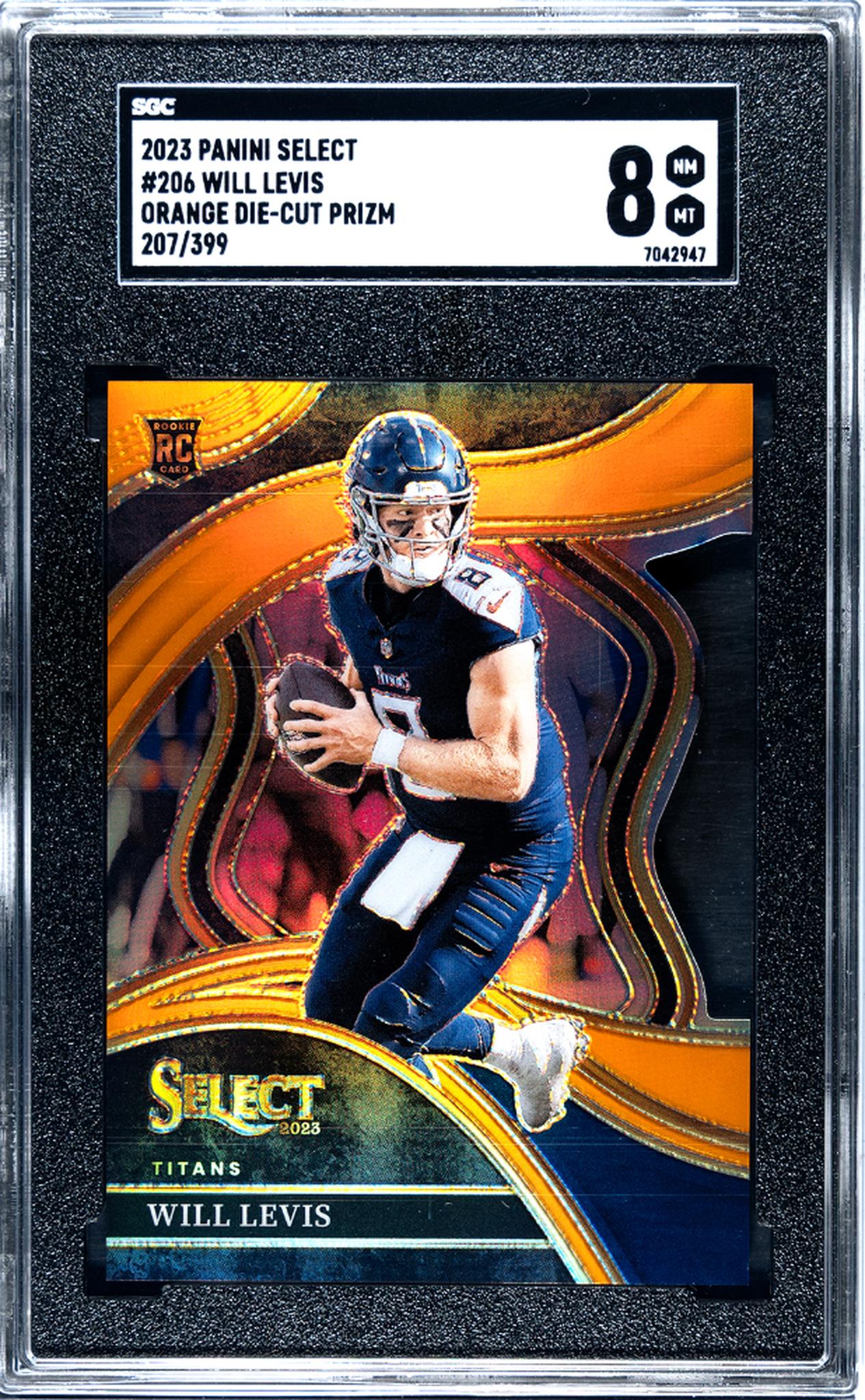 2023 Panini Select #206 Will Levis Orange Die-Cut Prizm 207/399 SGC 8