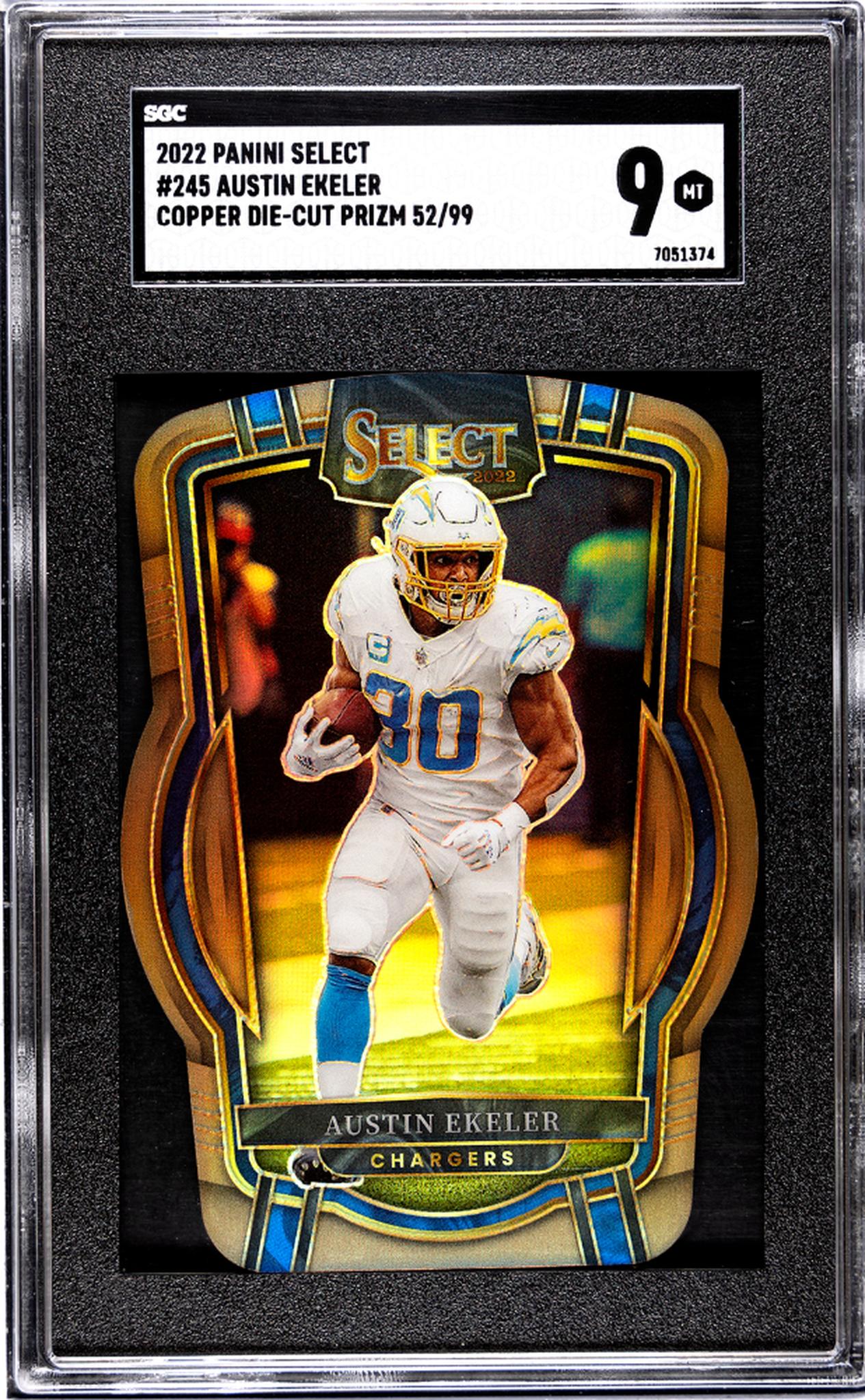 2022 Select #245 Austin Ekeler Copper Die-Cut Prizm /99 SGC 9