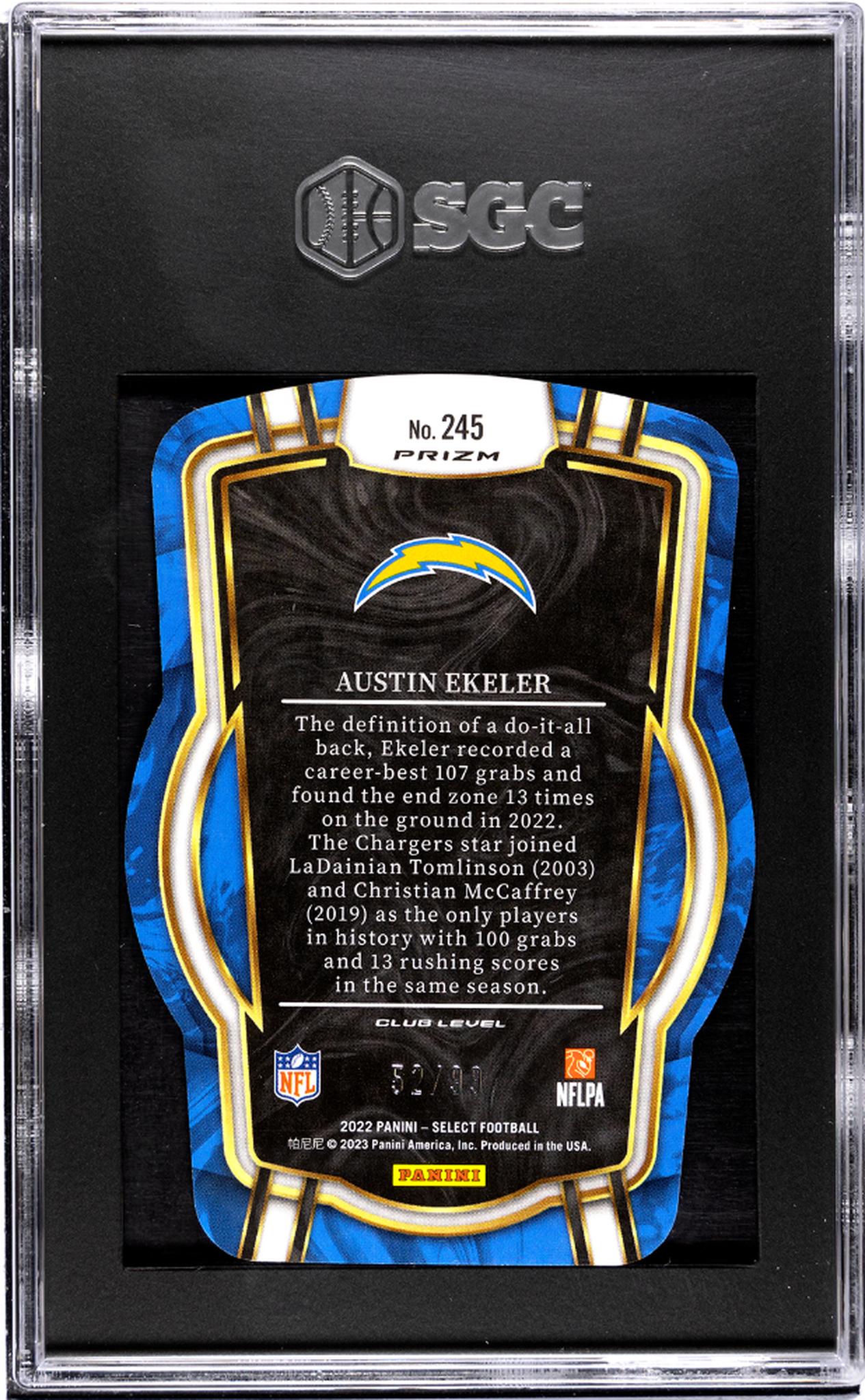 2022 Select #245 Austin Ekeler Copper Die-Cut Prizm /99 SGC 9