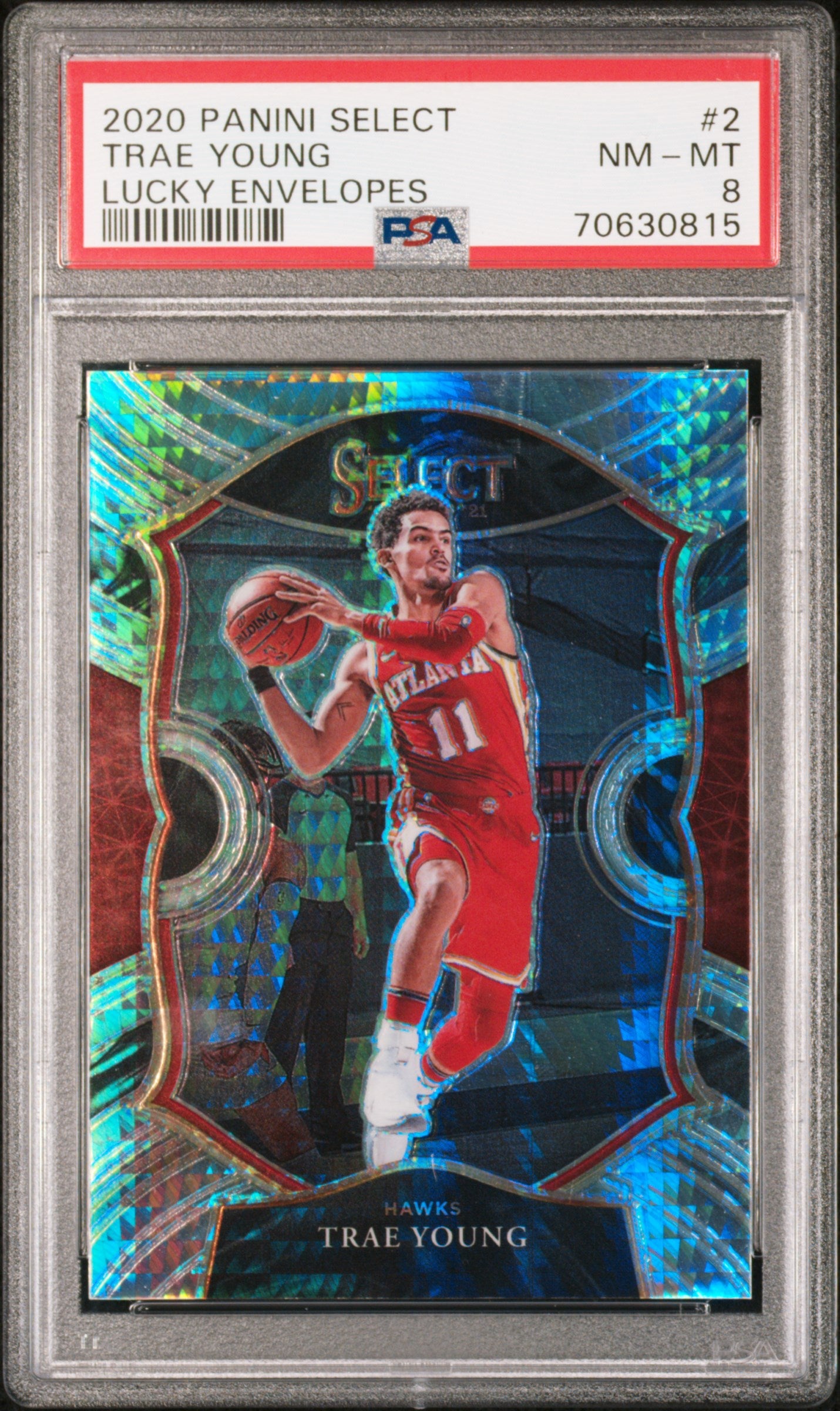 2020 Panini Select Lucky Envelopes Trae Young #2 /8 PSA 8