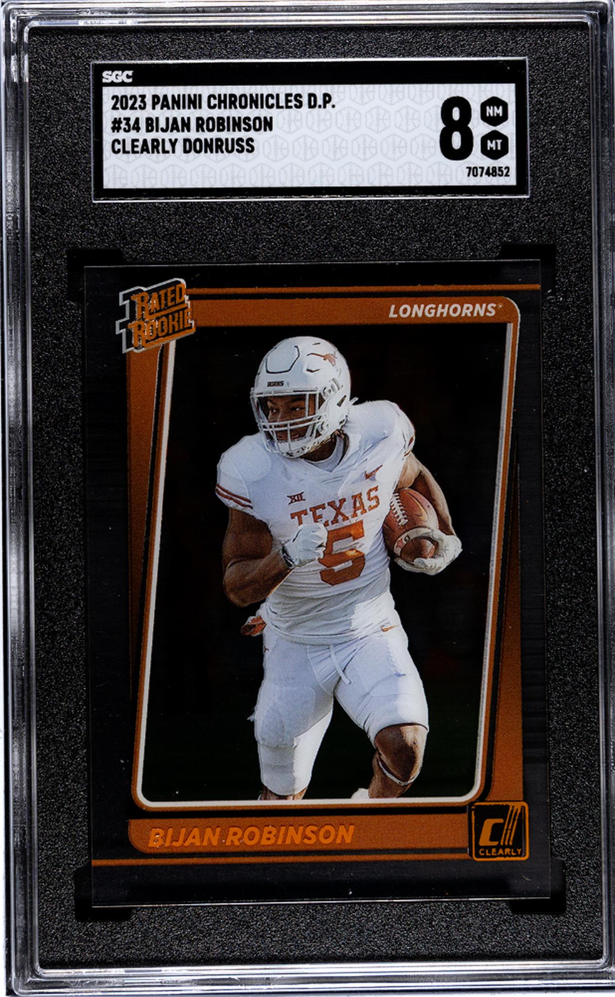 2023 Panini Clearly Donruss #34 Bijan Robinson  Rookie  SGC 8