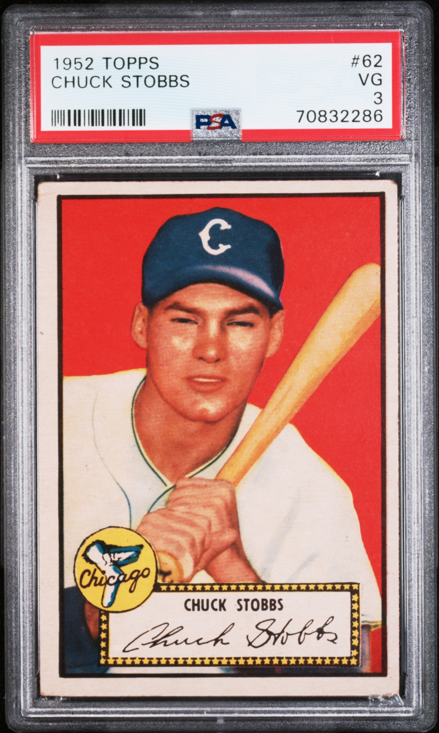 1952 Topps Chuck Stobbs #62 PSA 3