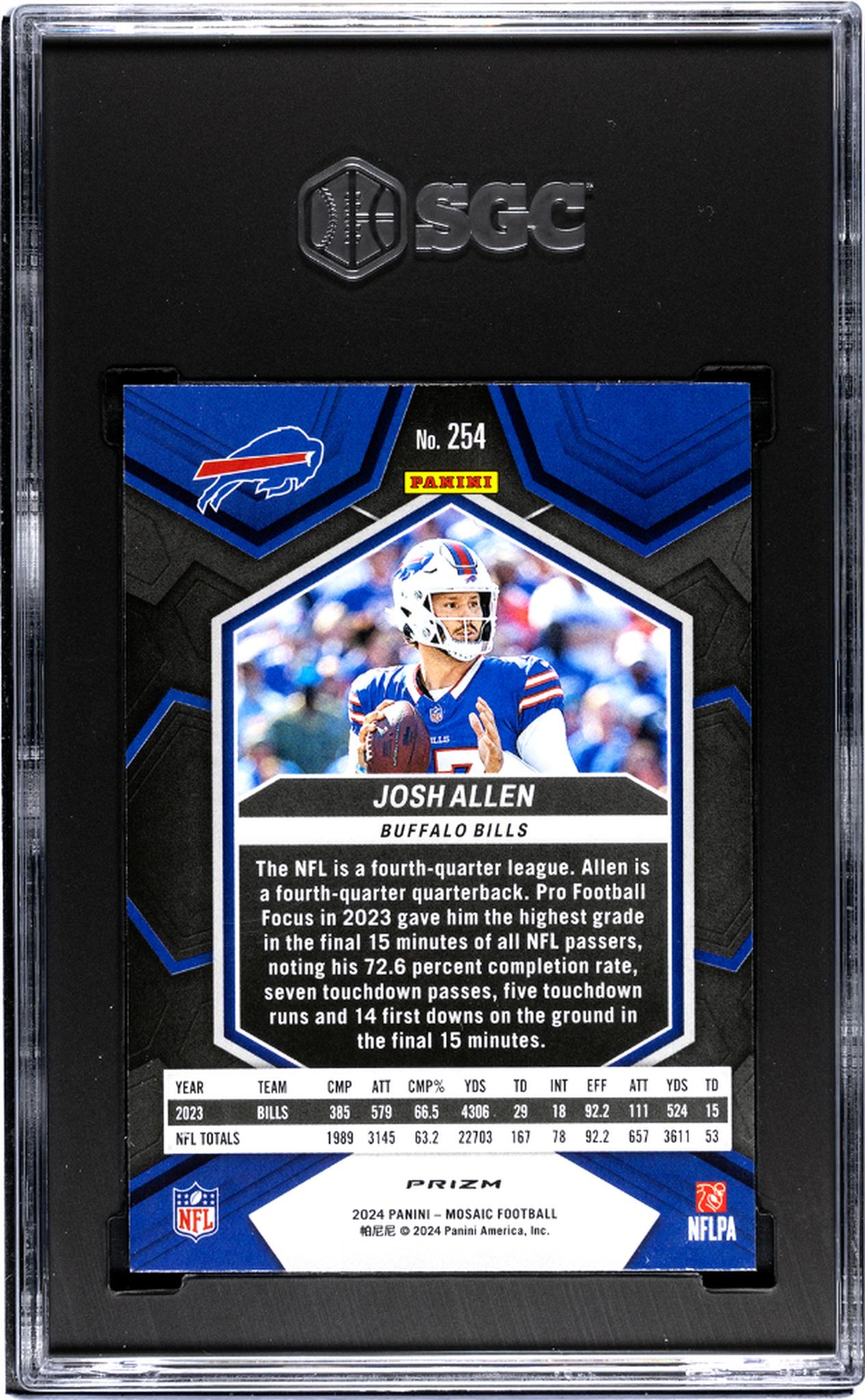 2024 Panini Mosaic #254 Josh Allen Blue Reactive Prizm SGC 9