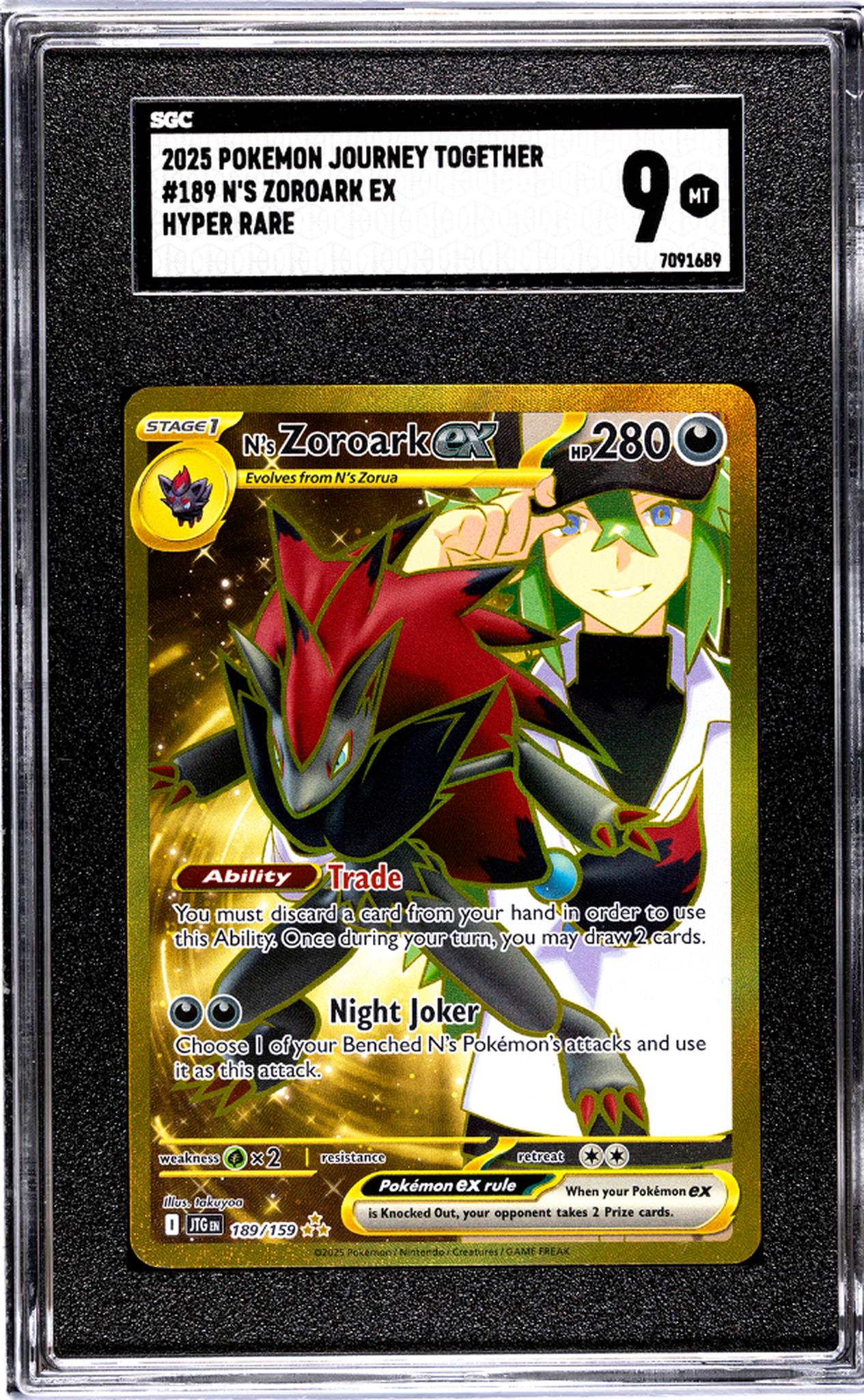 2025 Pokemon #189/159 N's Zoroark EX Pokemon Journey Together SGC 9