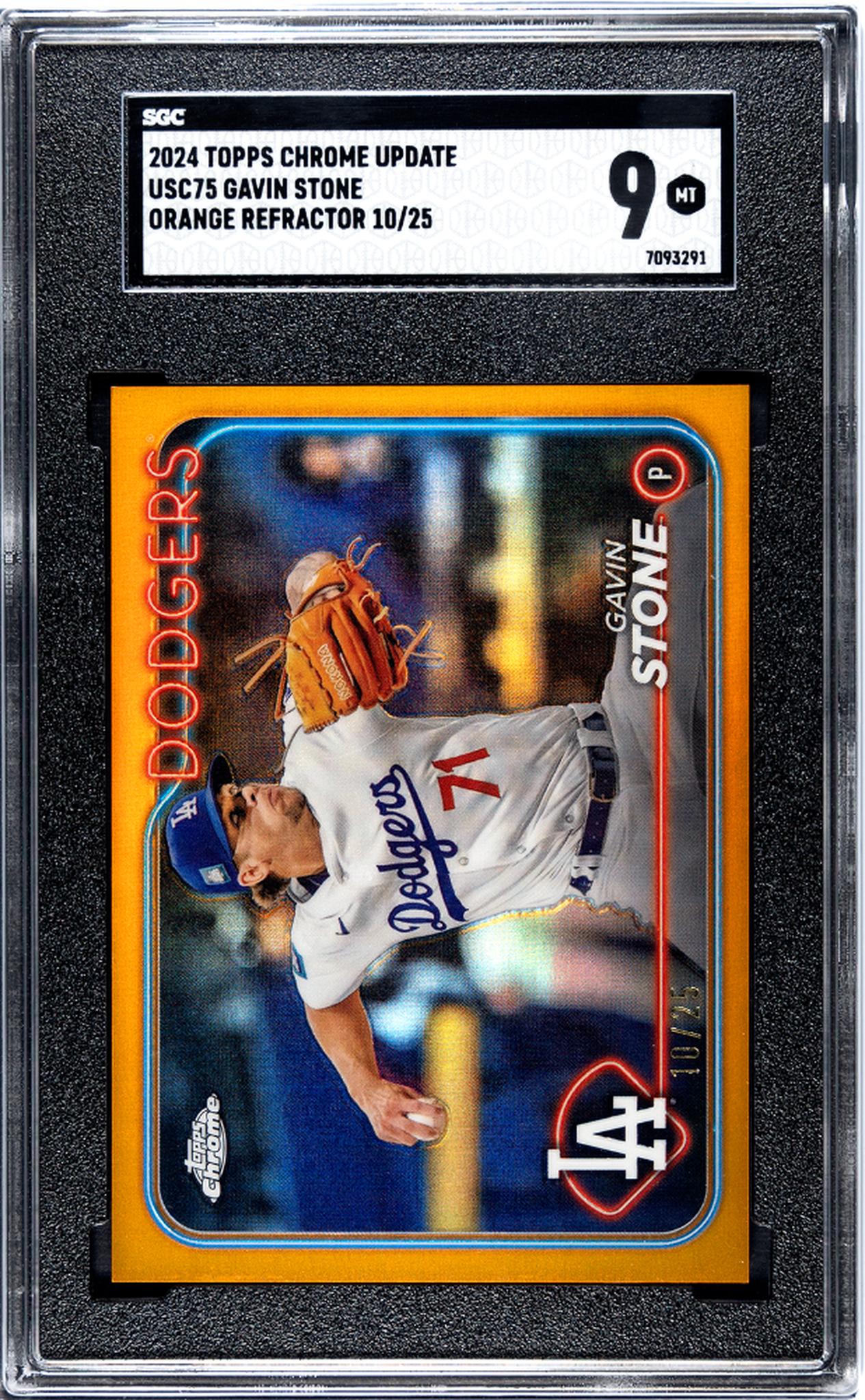 2024 Topps Chrome Update Orange Refractor Gavin Stone #USC75 /25 SGC 9