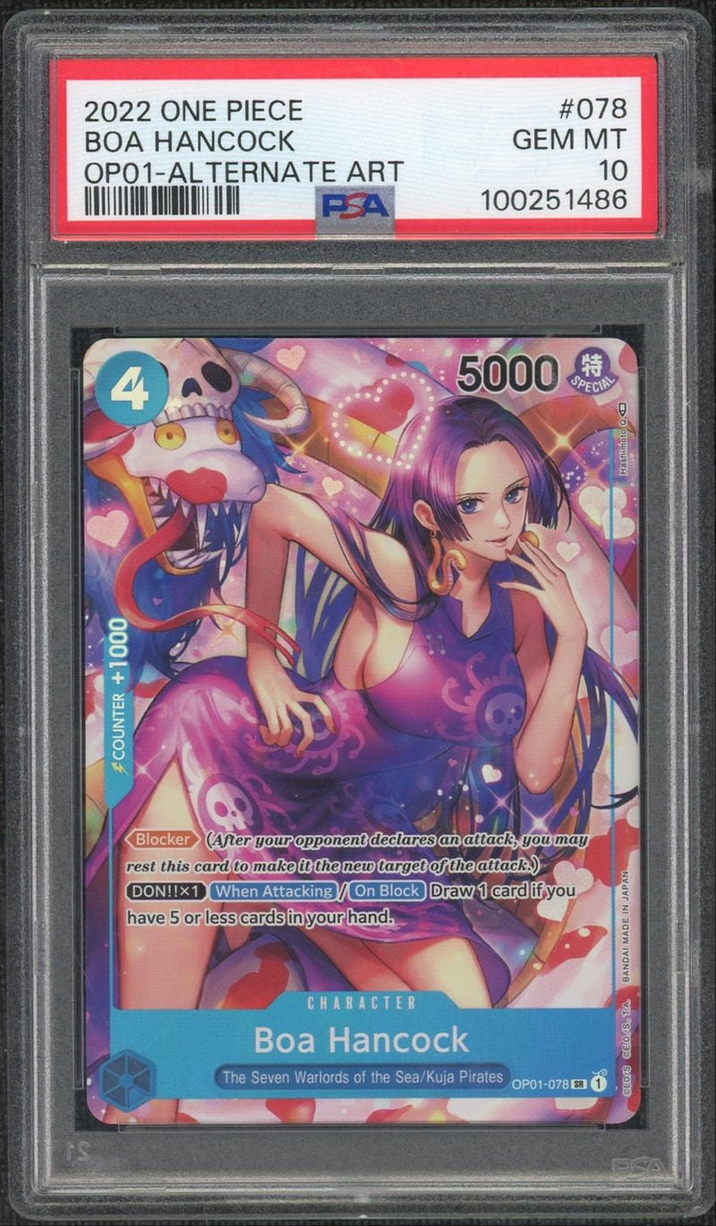 2022 One Piece Boa Hancock OP01-078 Alternate Art PSA 10