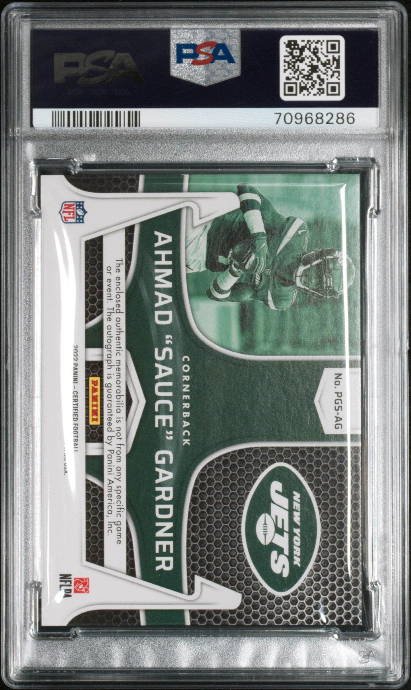 2022 Certified #PGS-AG Ahmad Gardner Piece of the Game /99 PSA 9