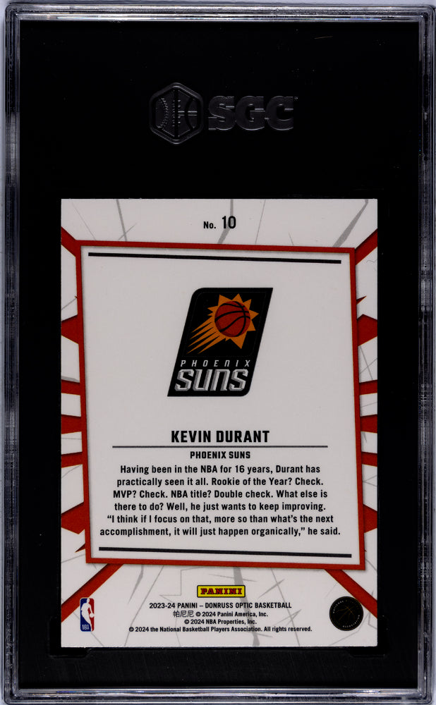 2023 Donruss Optic #10 Kevin Durant My House SGC 10