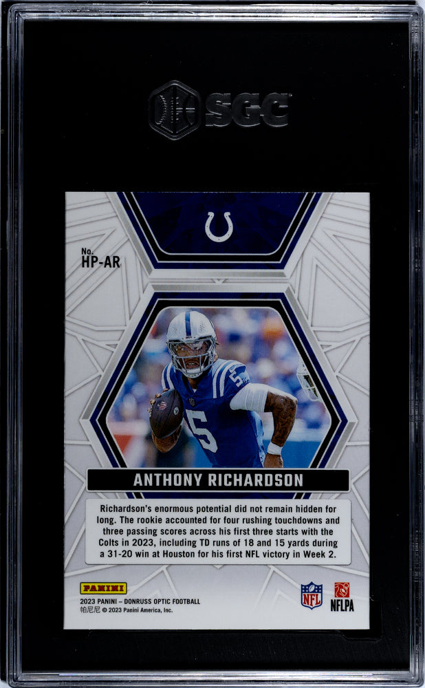 2023 Panini Donruss Optic #HP-AR Anthony Richardson Rookie SGC 9.5