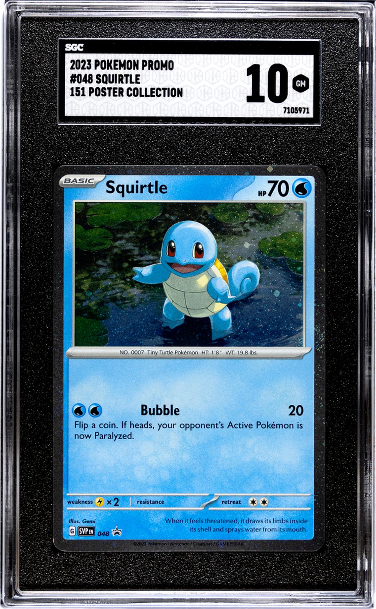 2023 Pokemon #048 Squirtle 151 Poster Collection SGC 10