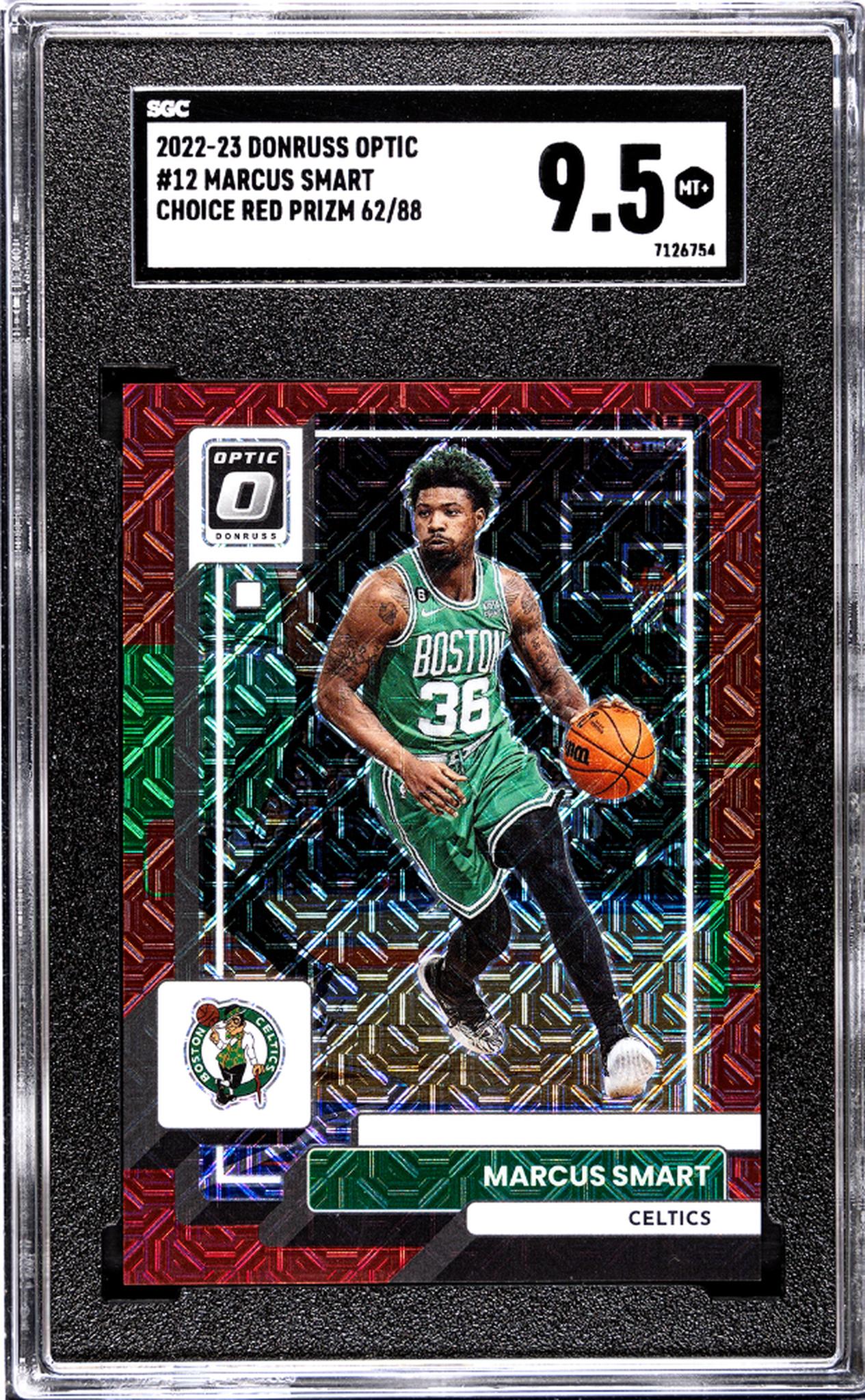 2022-23 Donruss Optic #12 Marcus Smart Choice Red Prizm 62/88 SGC 9.5