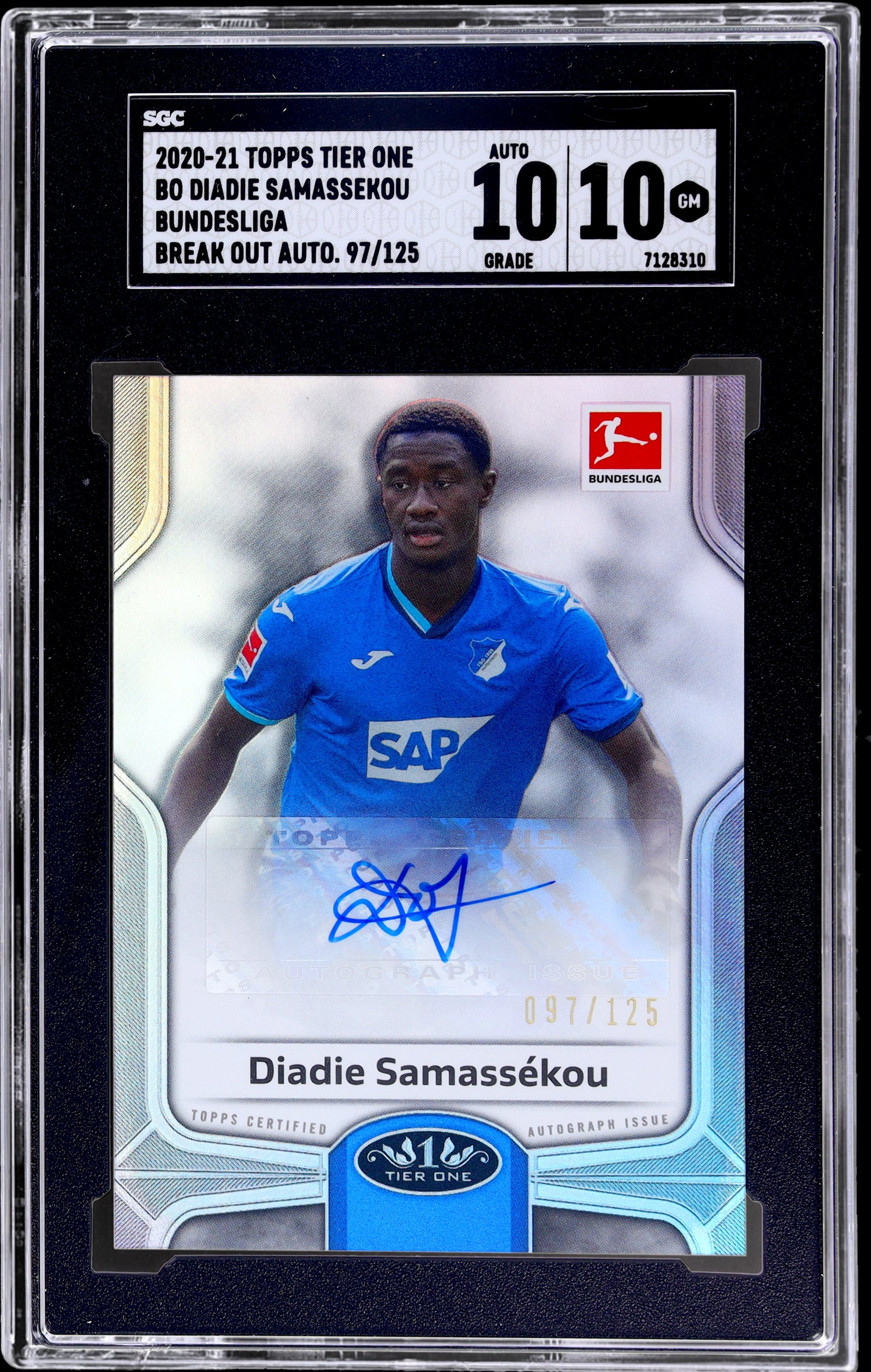 2020-21 Topps Tier One Bundesliga #BO-DSA Diadie Samassekou Break Out Auto. 97 SGC 10