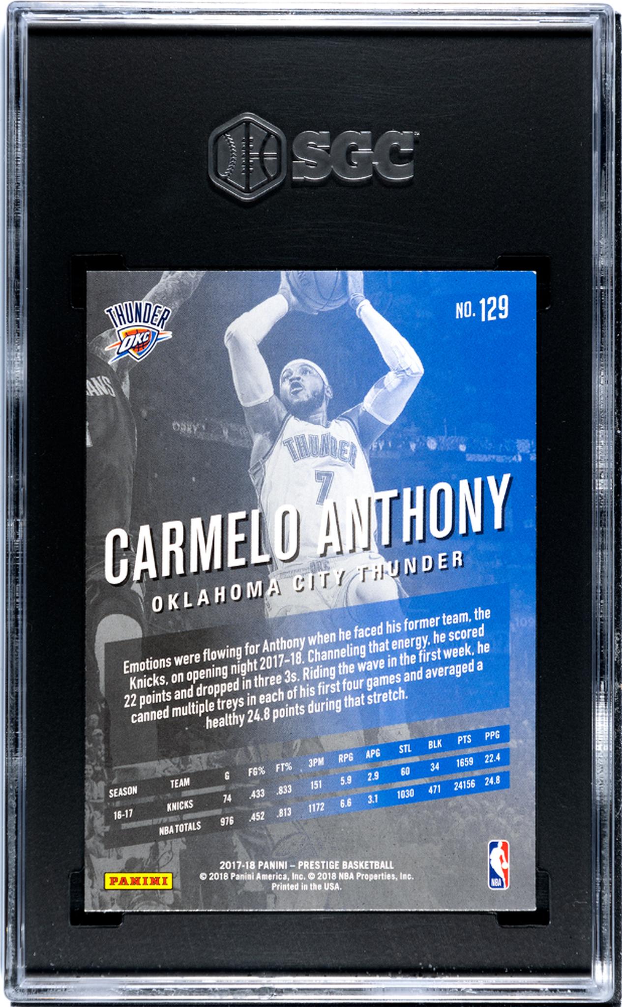 2017 Panini Prestige Carmelo Anthony #129 SGC 9