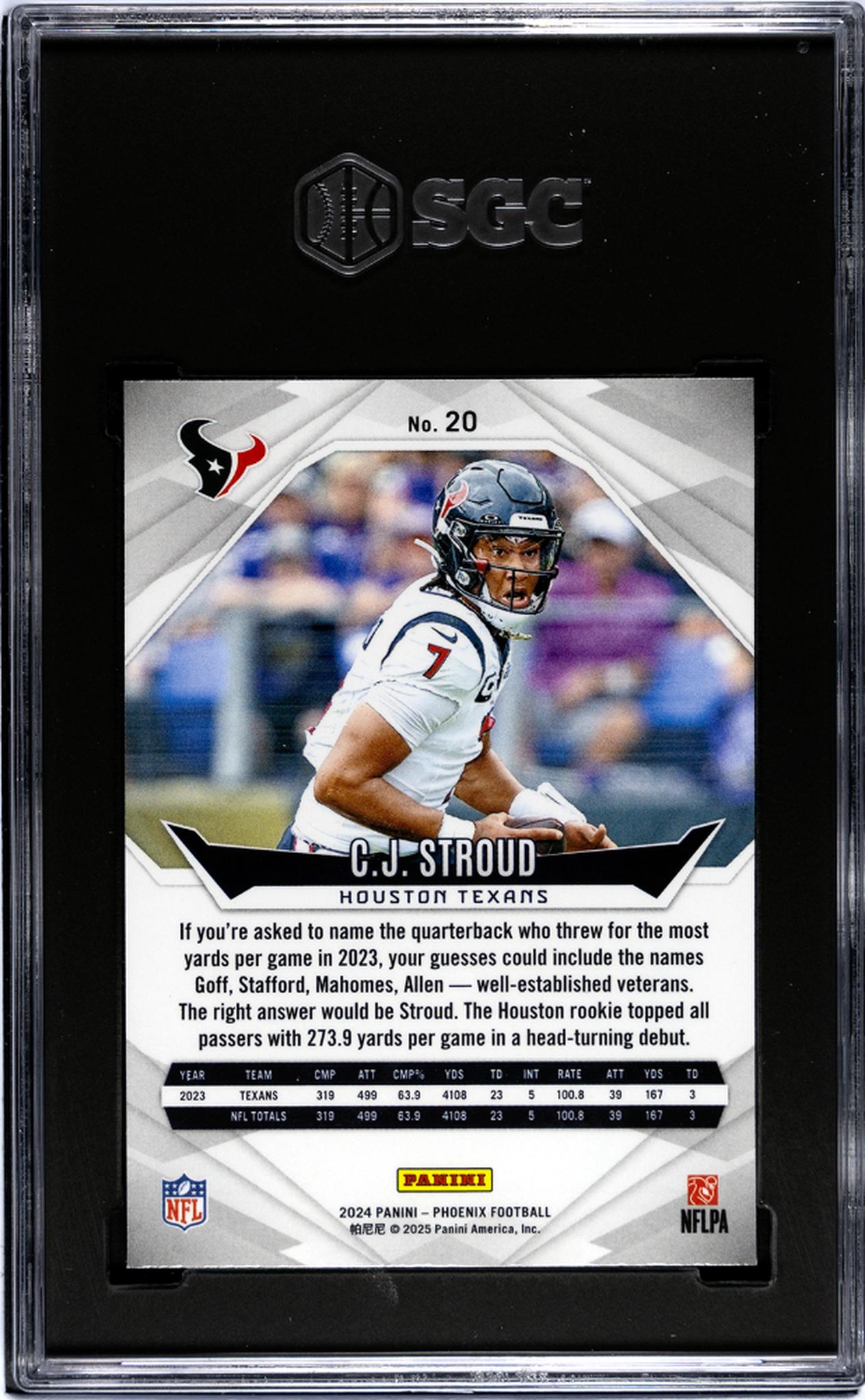 2024 Panini Phoenix #20 Cj Stroud Purple SGC 10