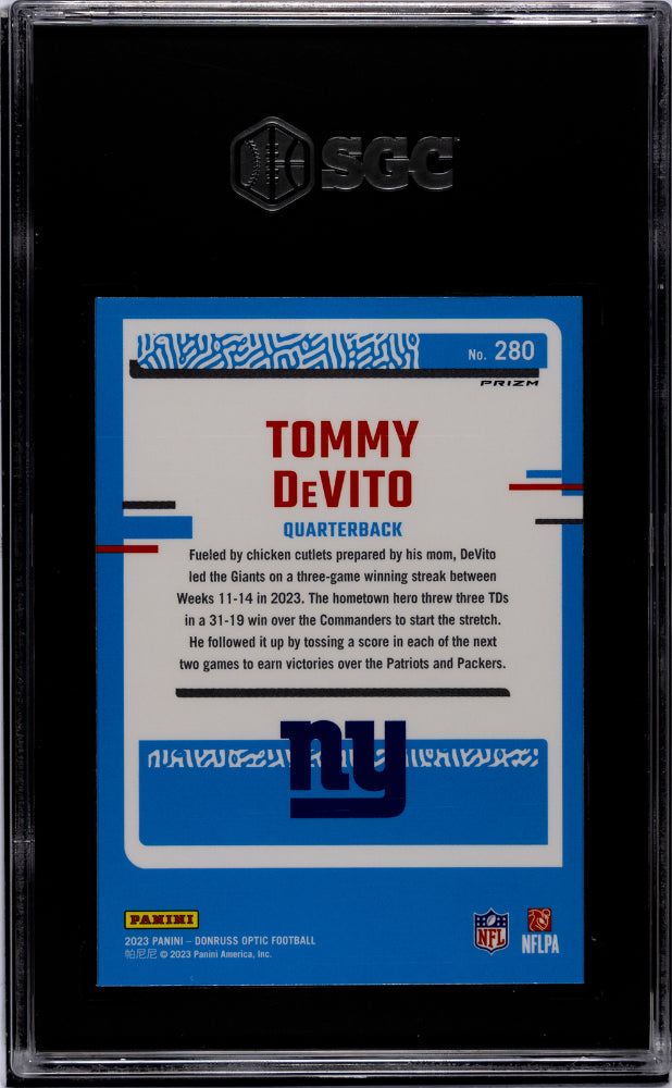 2023 Donruss Optic #280 Tommy DeVito SGC 9.5