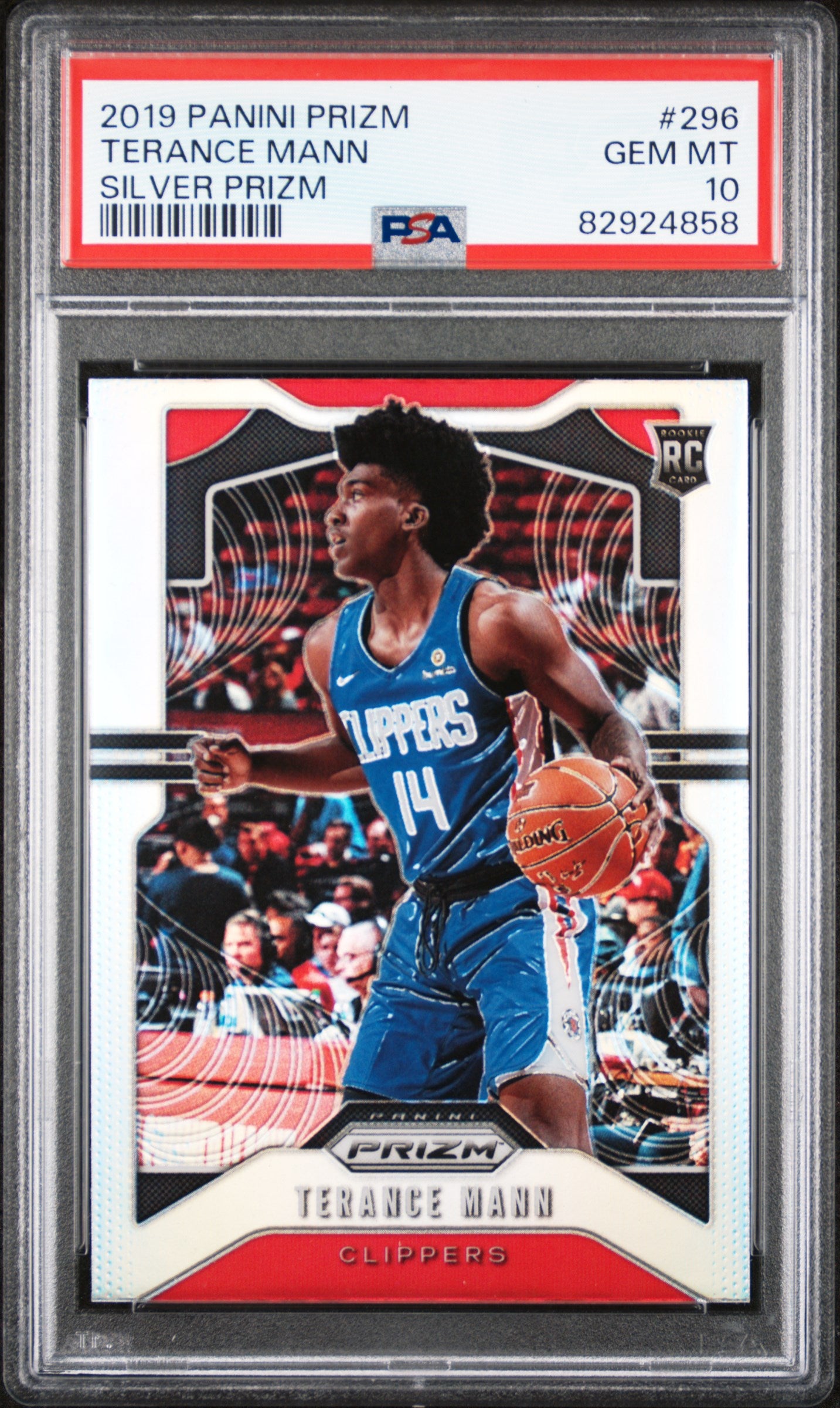 2019 Panini Prizm Silver Prizm Terance Mann #296 RC PSA 10