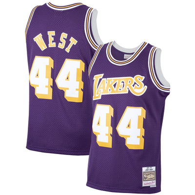 Jerry West Los Angeles Lakers Mitchell & Ness 1971/72 Hardwood Classics Swingman Jersey - Purple