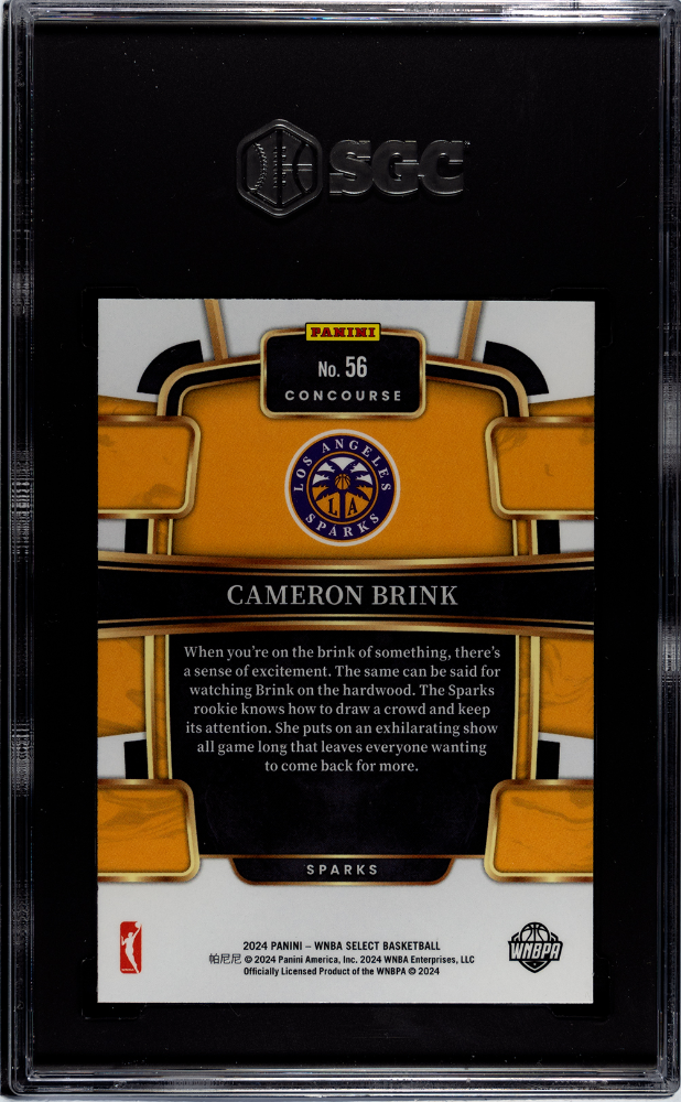 2024 Panini Select Wnba #56 Cameron Brink SGC 9.5